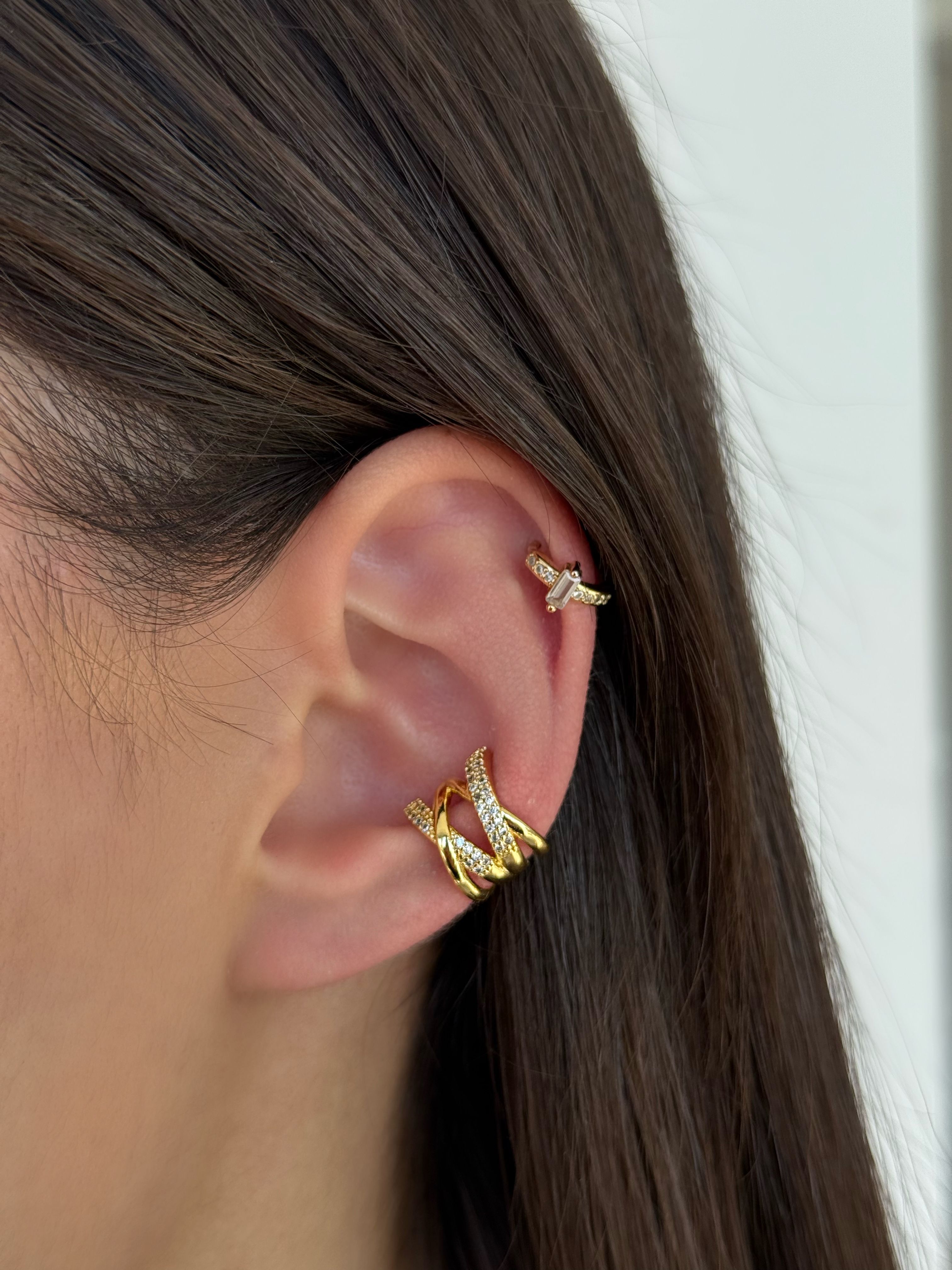 Çelik Cross Earcuff
