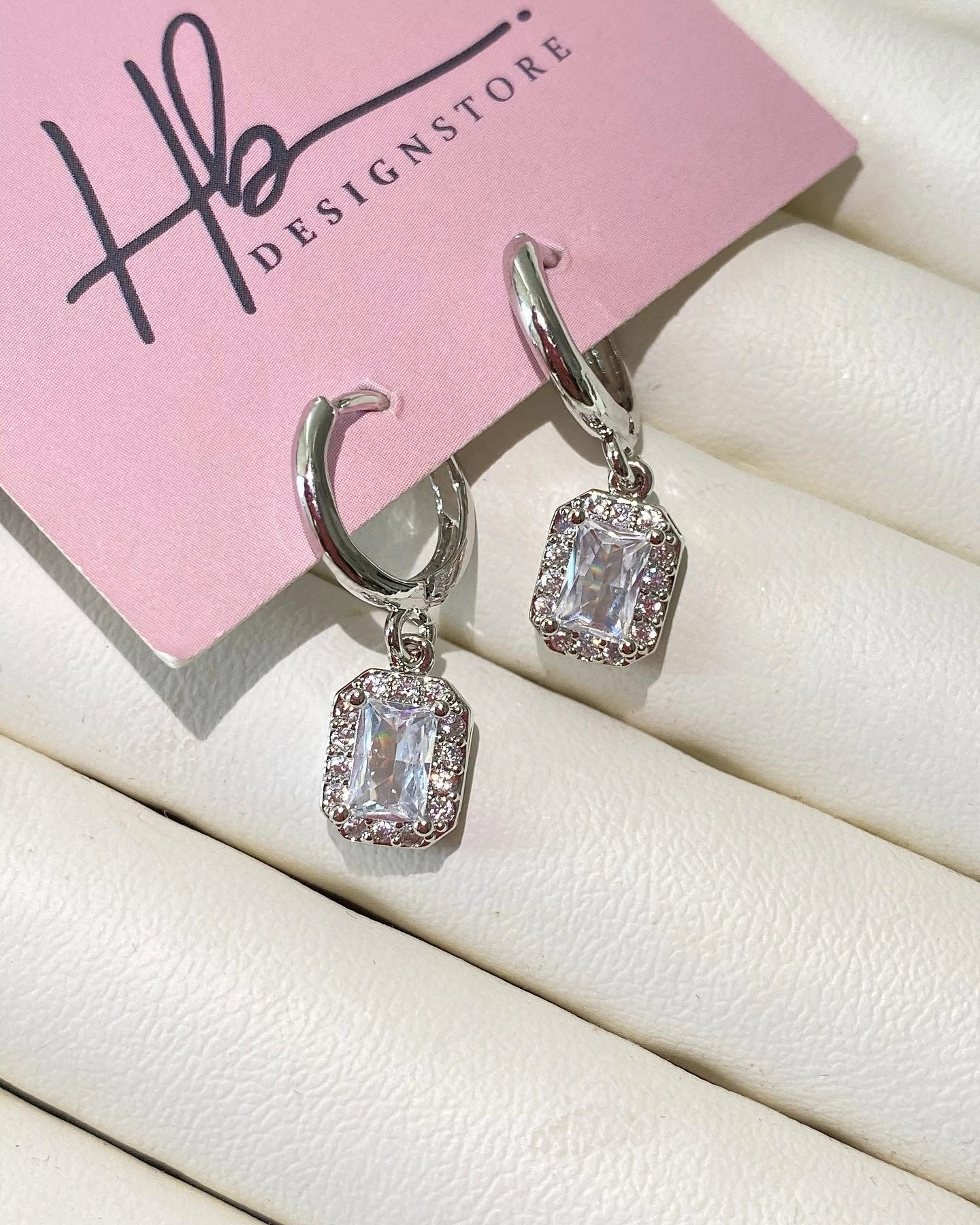 İthal Silver Baget Taşlı Küpe