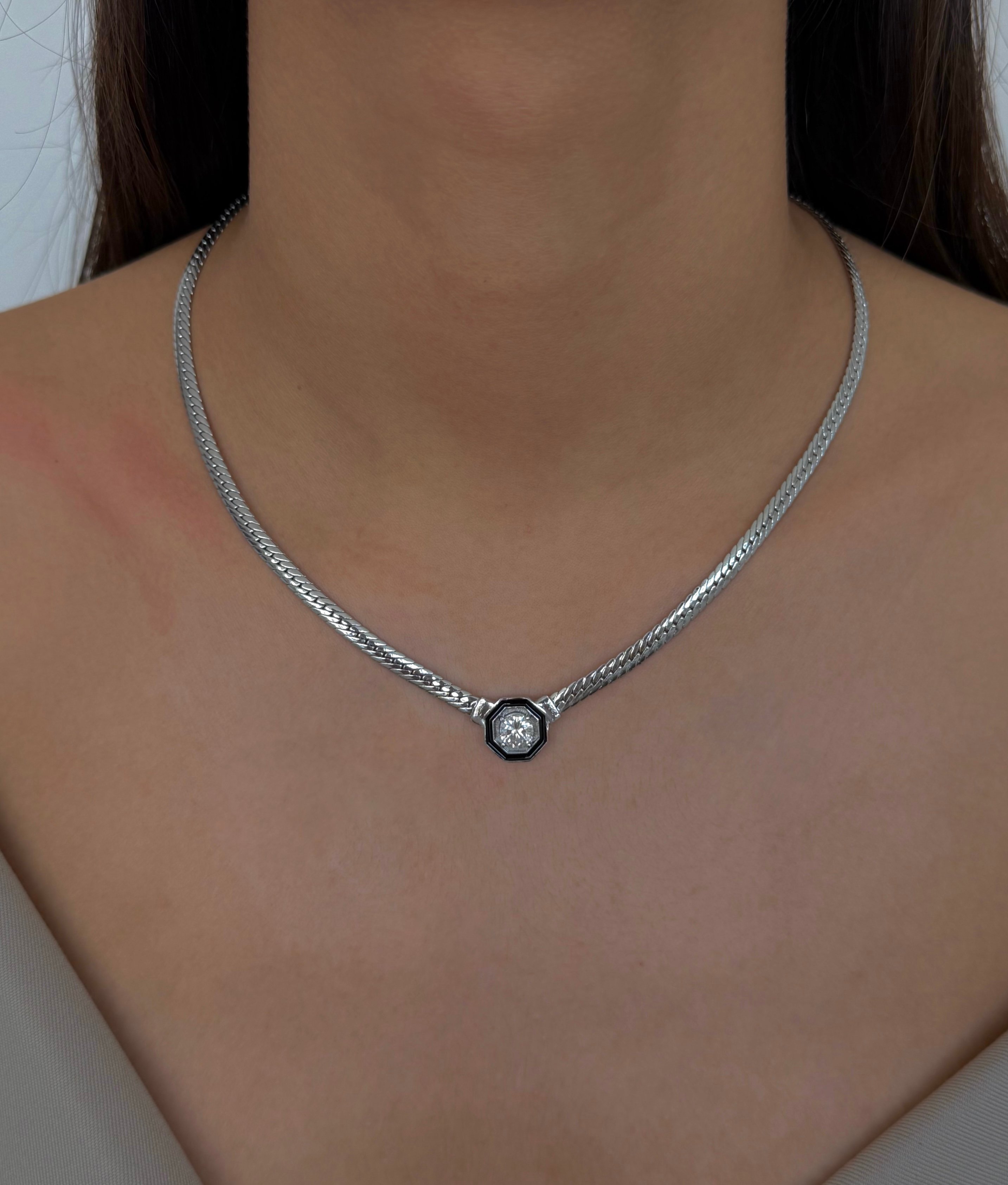Silver Leyla Balıksırtı Kolye