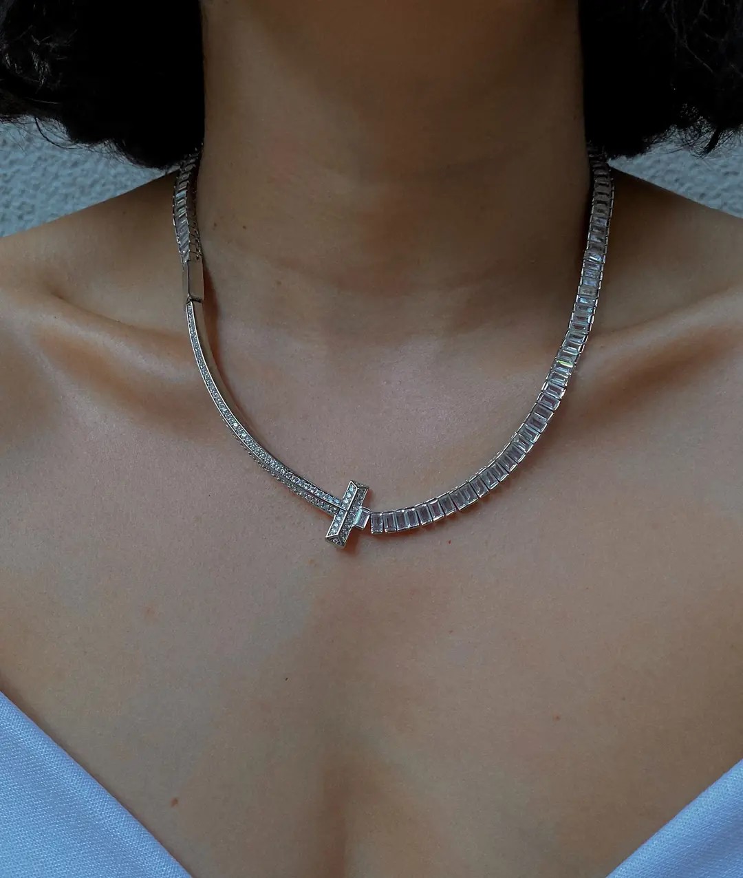 Vip Silver Baget Taşlı Kolye