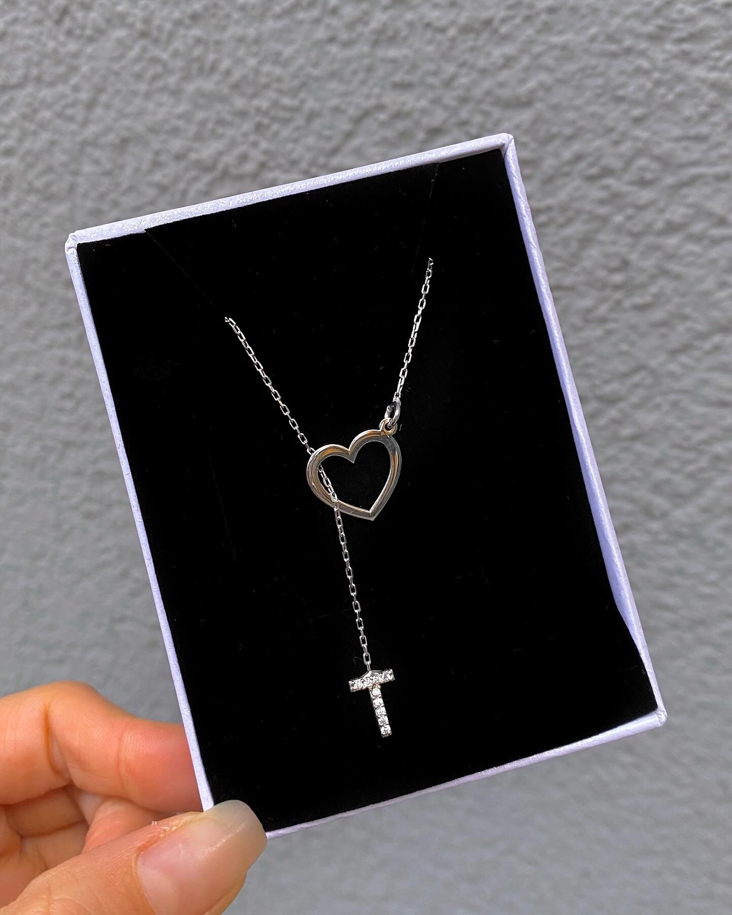 925 Sterling Silver Silver Heart Letter Necklace