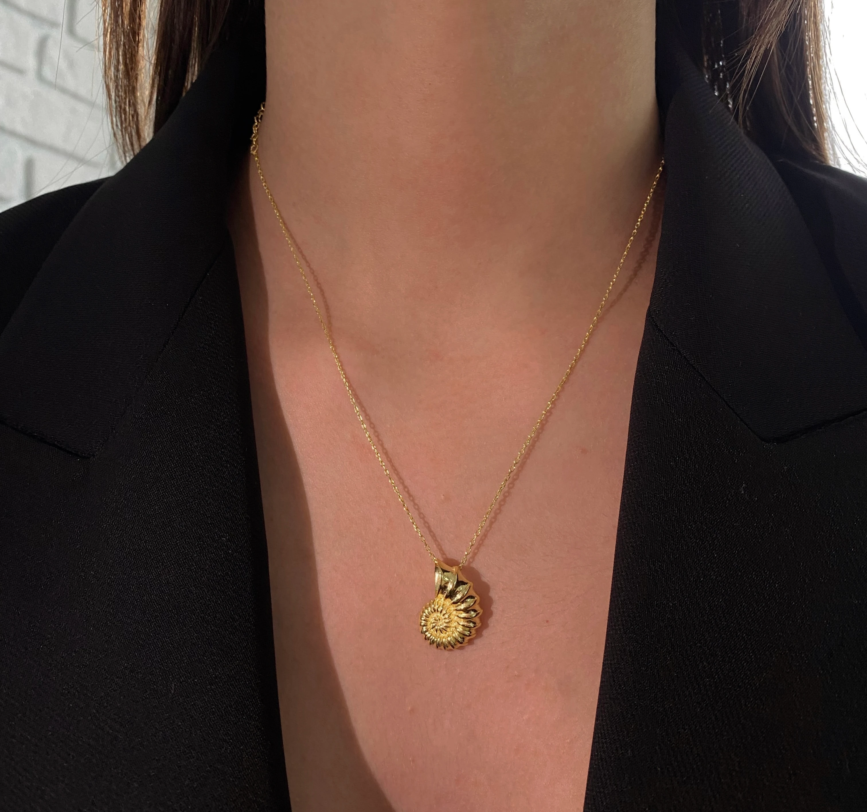 925 Ayar Gümüş Deniz Kabuğu Kolye