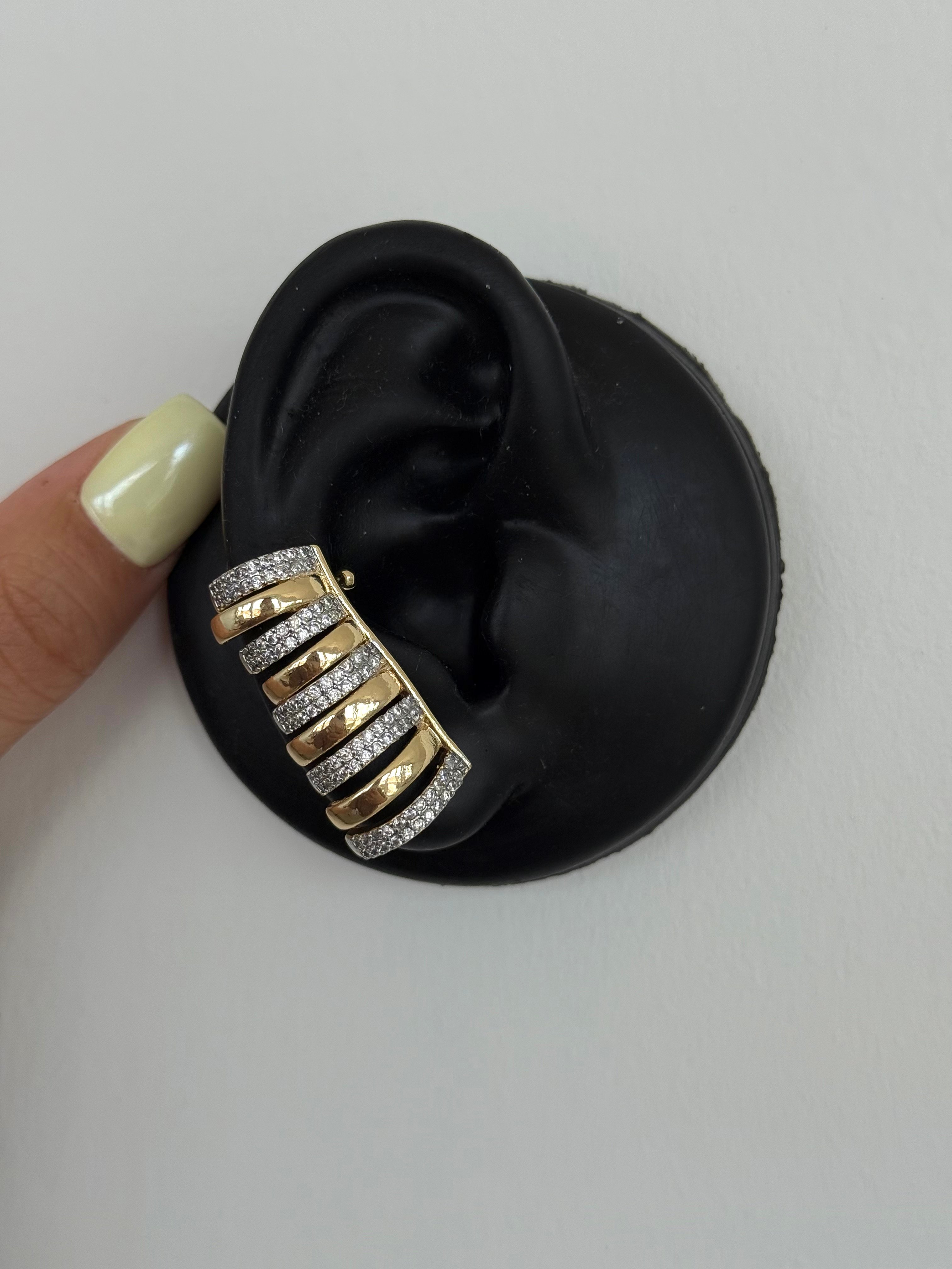 Çelik 5 Sırası Taşlı Earcuff