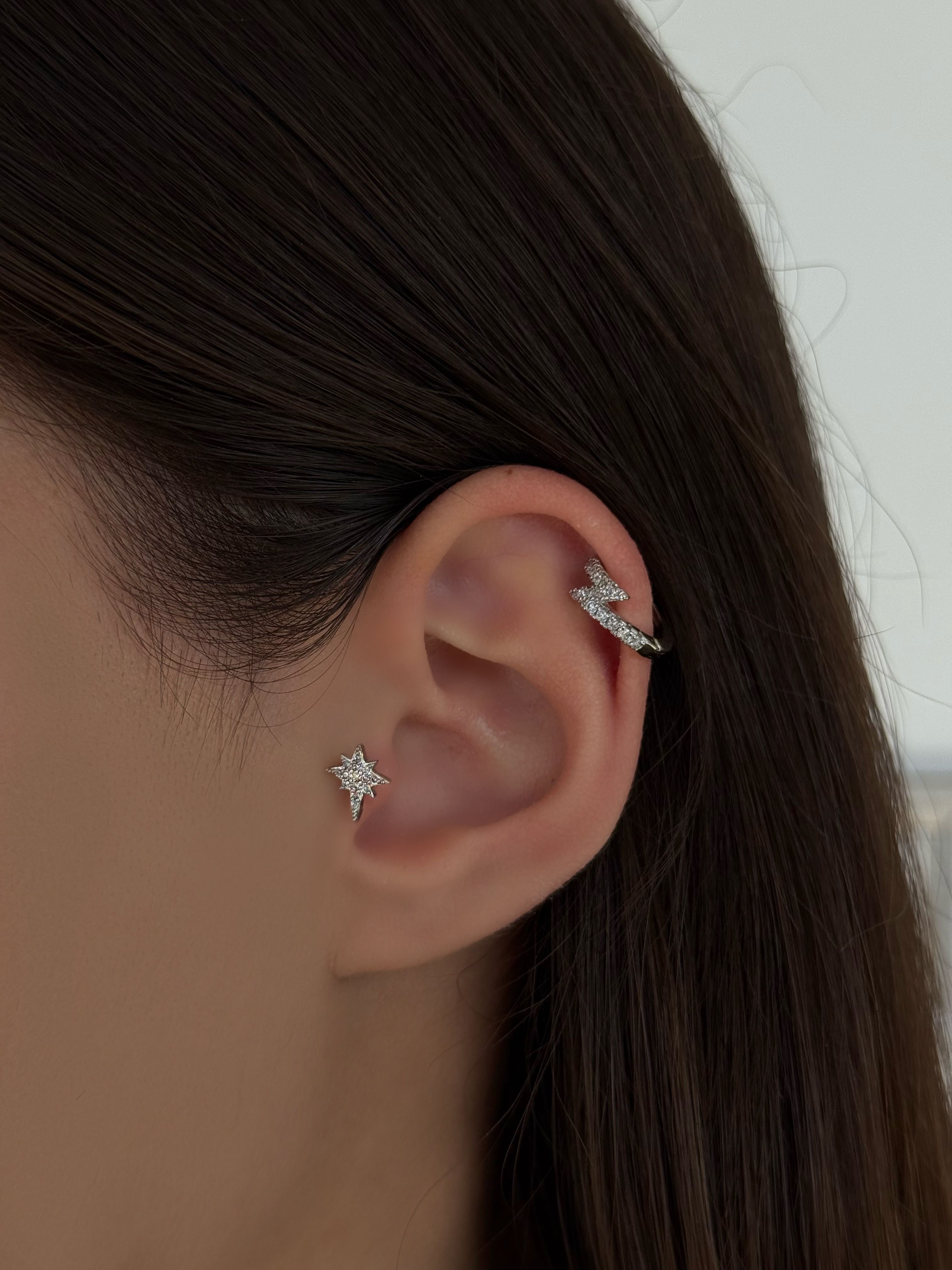 Cerrahi Çelik Silver Kutup Yıldızı Piercing