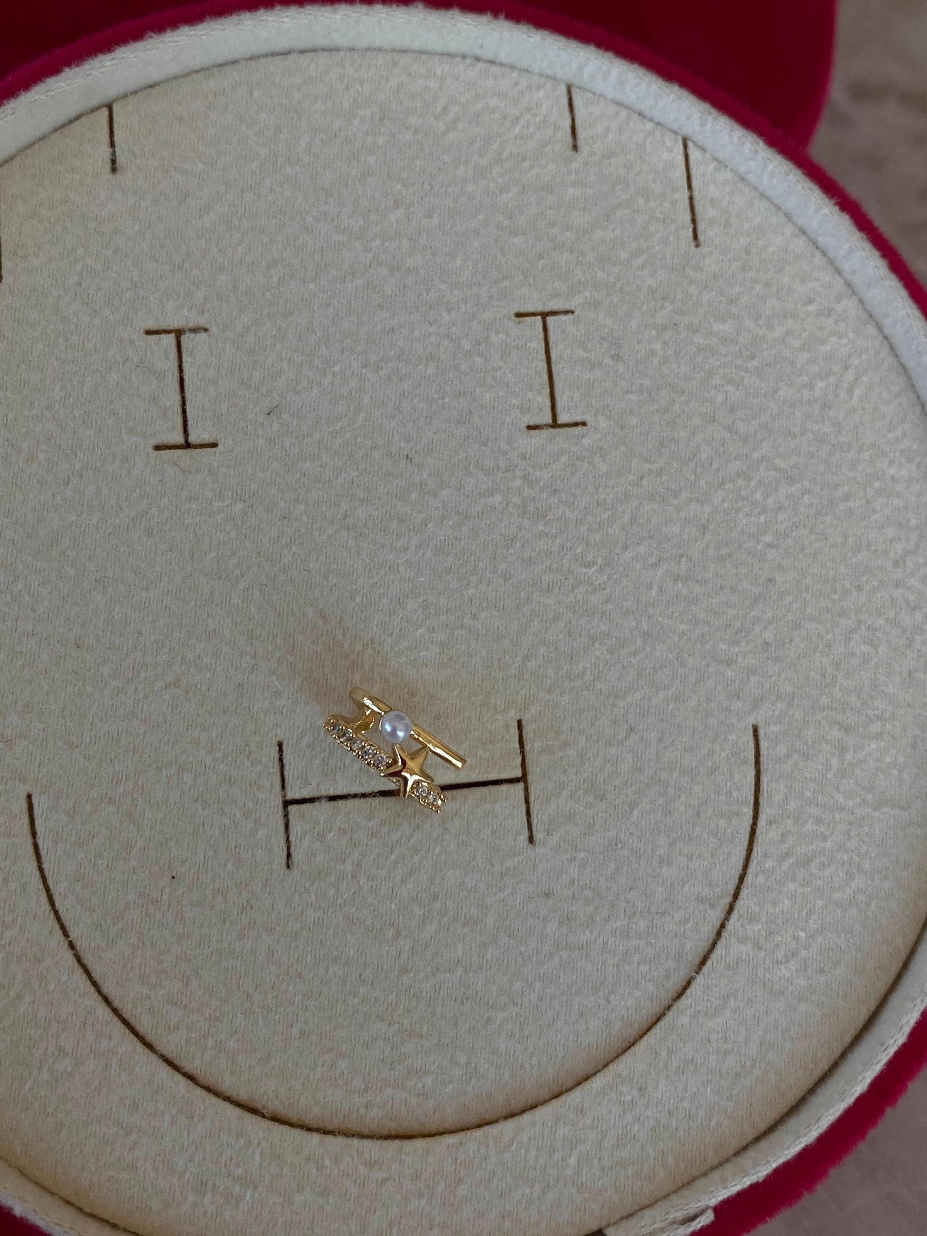 Cerrahi Çelik Gold İnci Detaylı Yıldız Piercing
