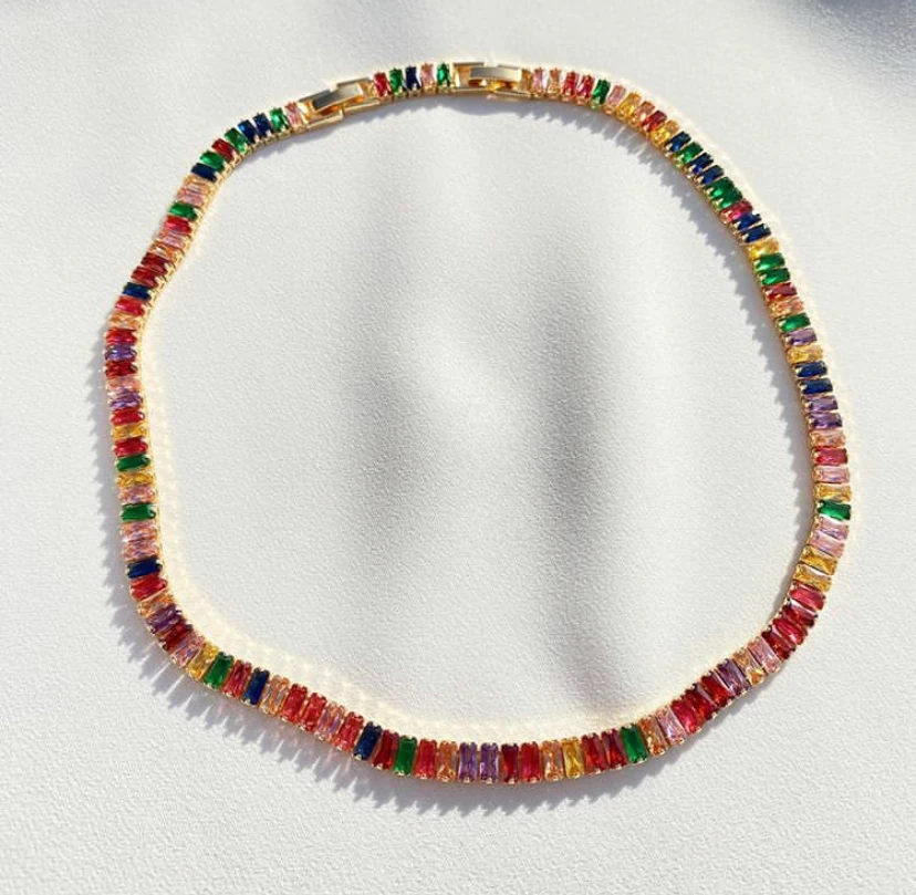 Baget Taşlı tasma Kolye