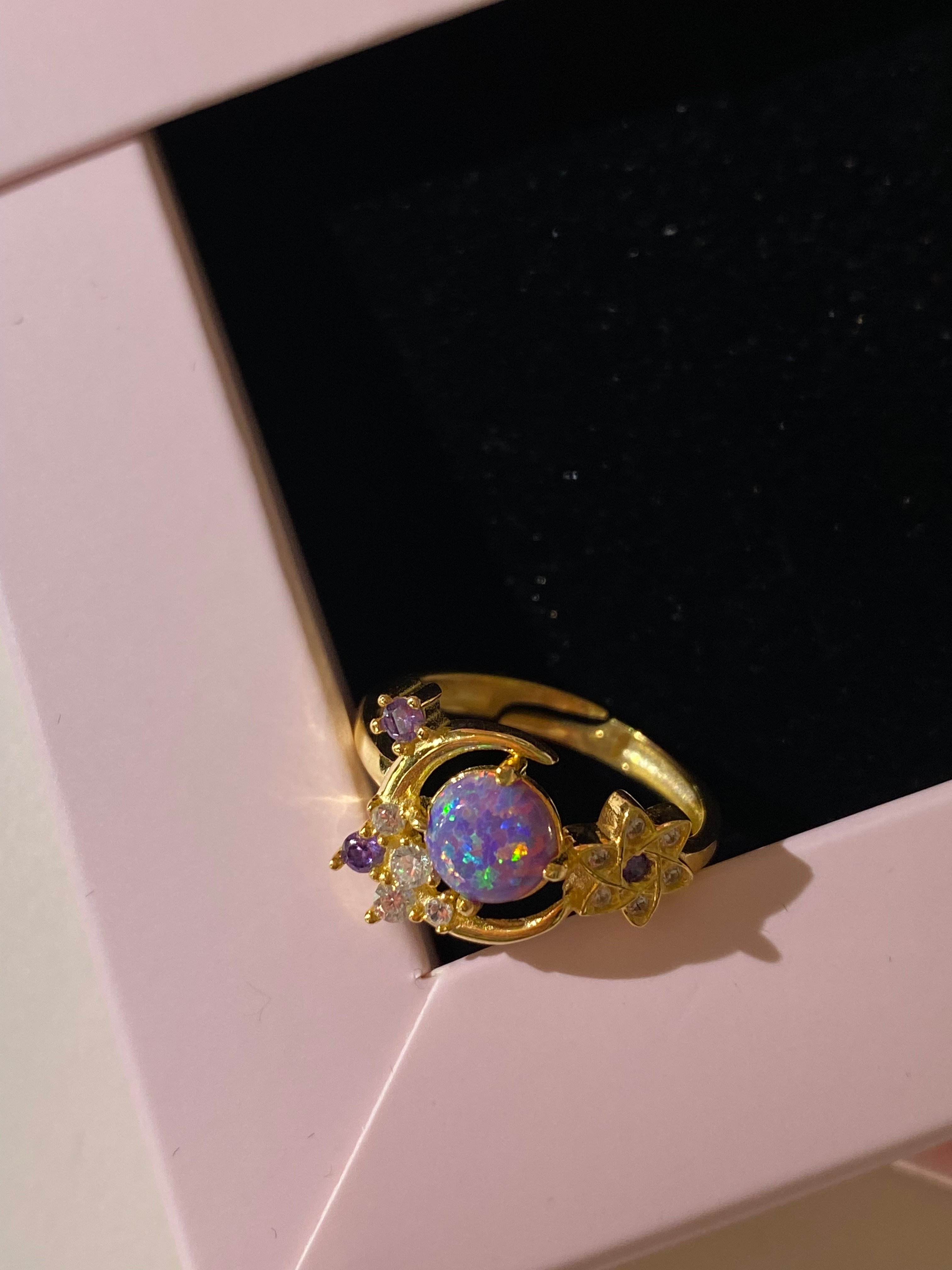 925 Ayar Gümüş Gold Moon Yüzük