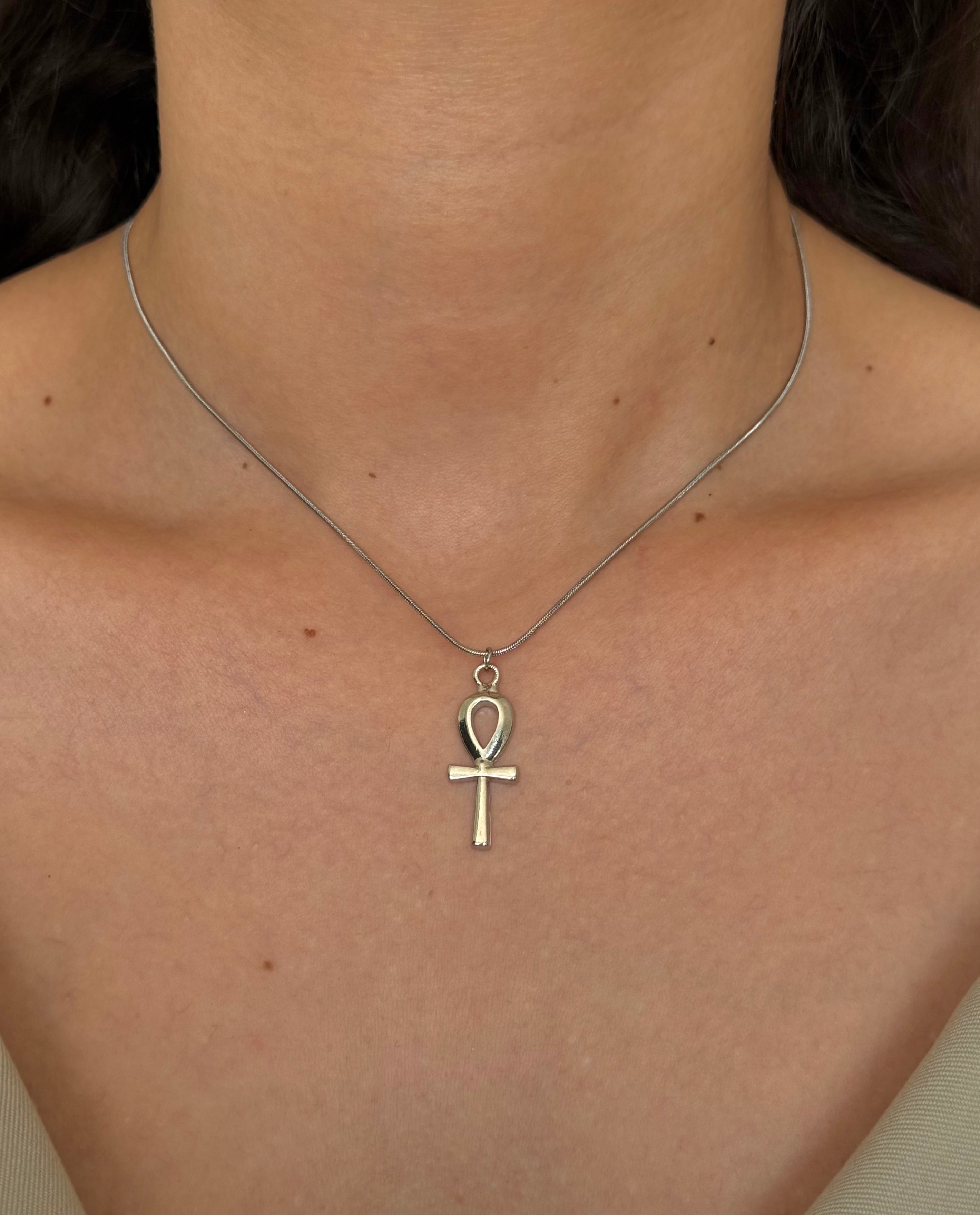 Çelik Silver Ankh Kolye