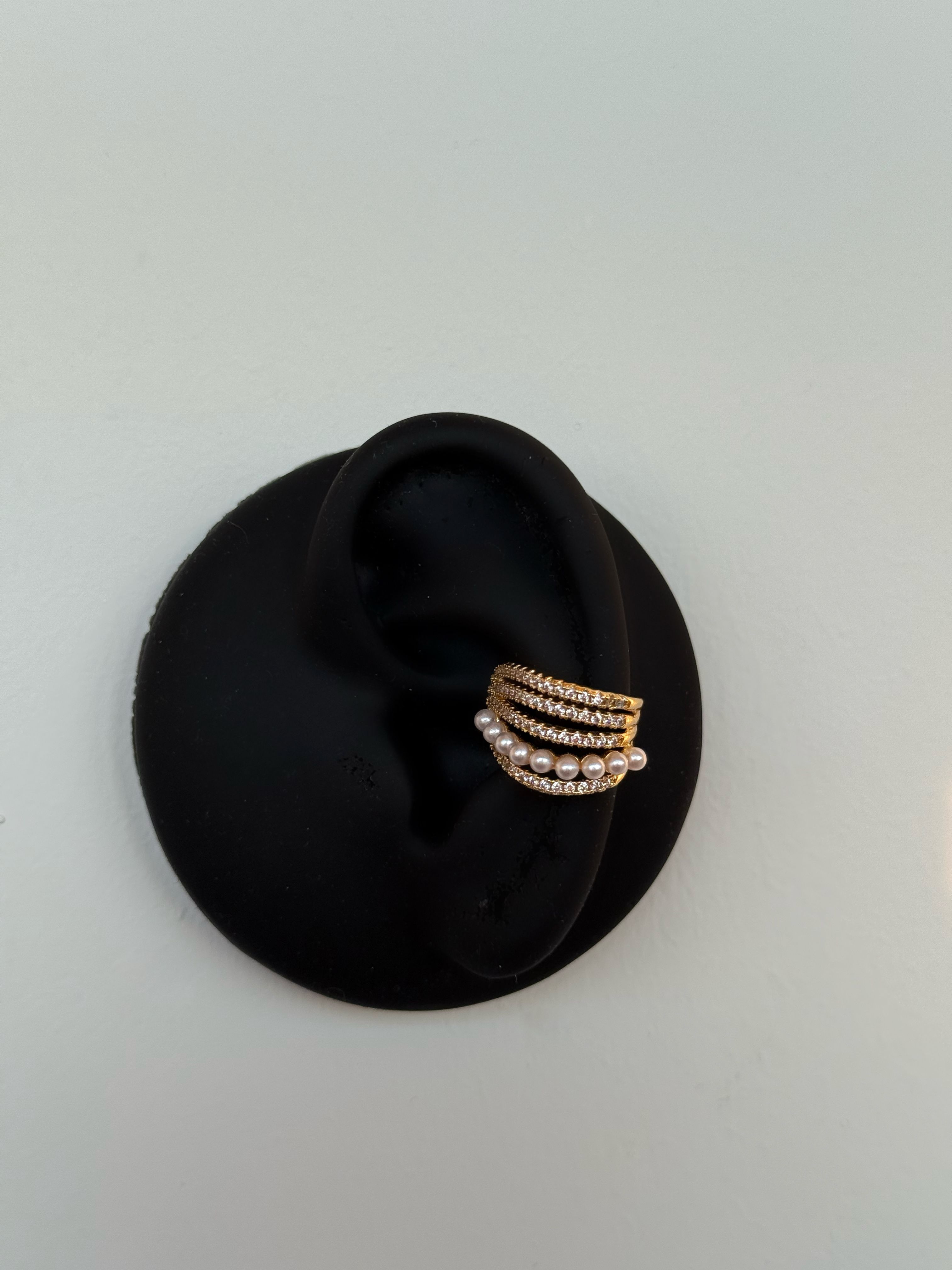 Çelik Gold İncili Earcuff