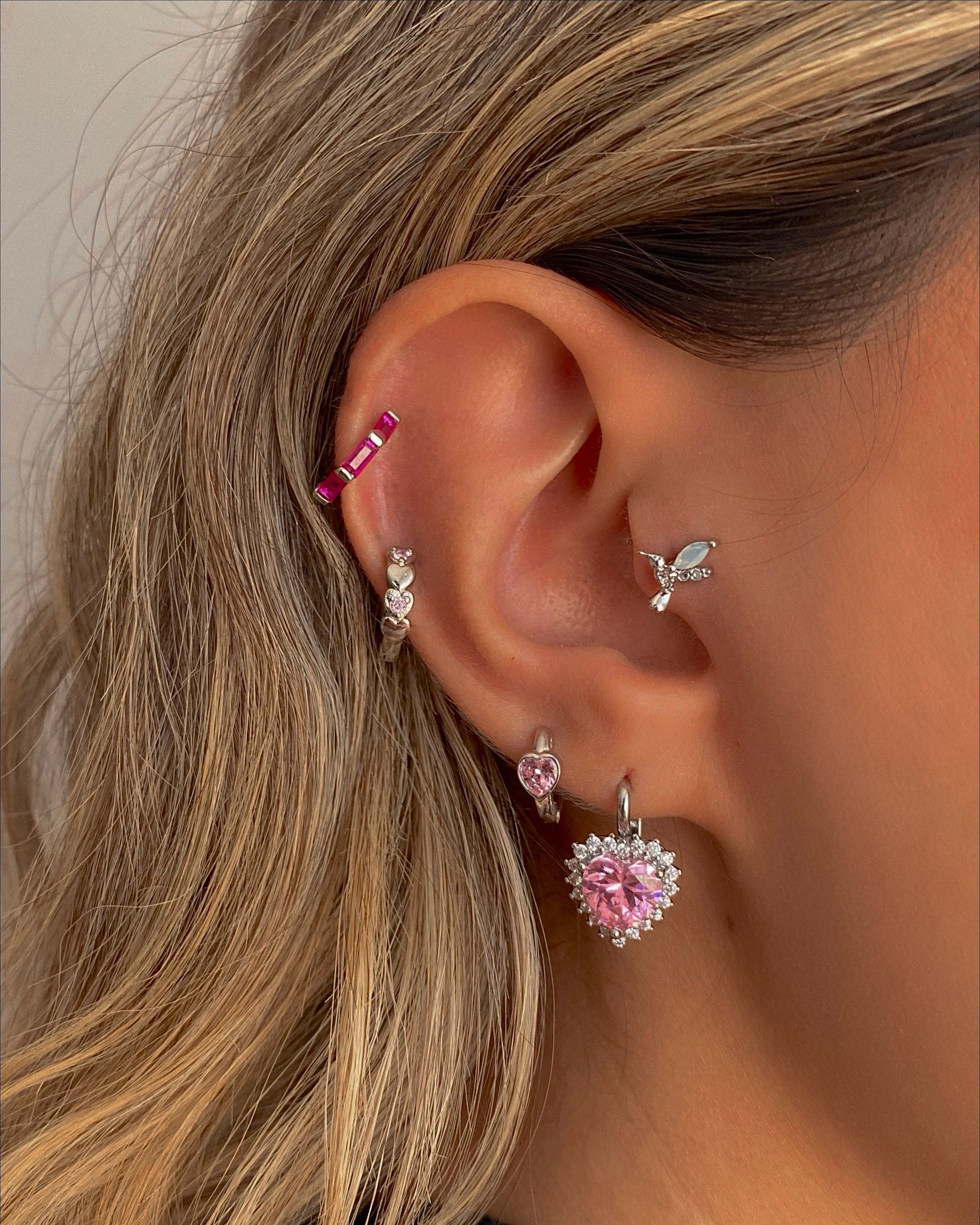 İthal Swarovski Kalp Küpe
