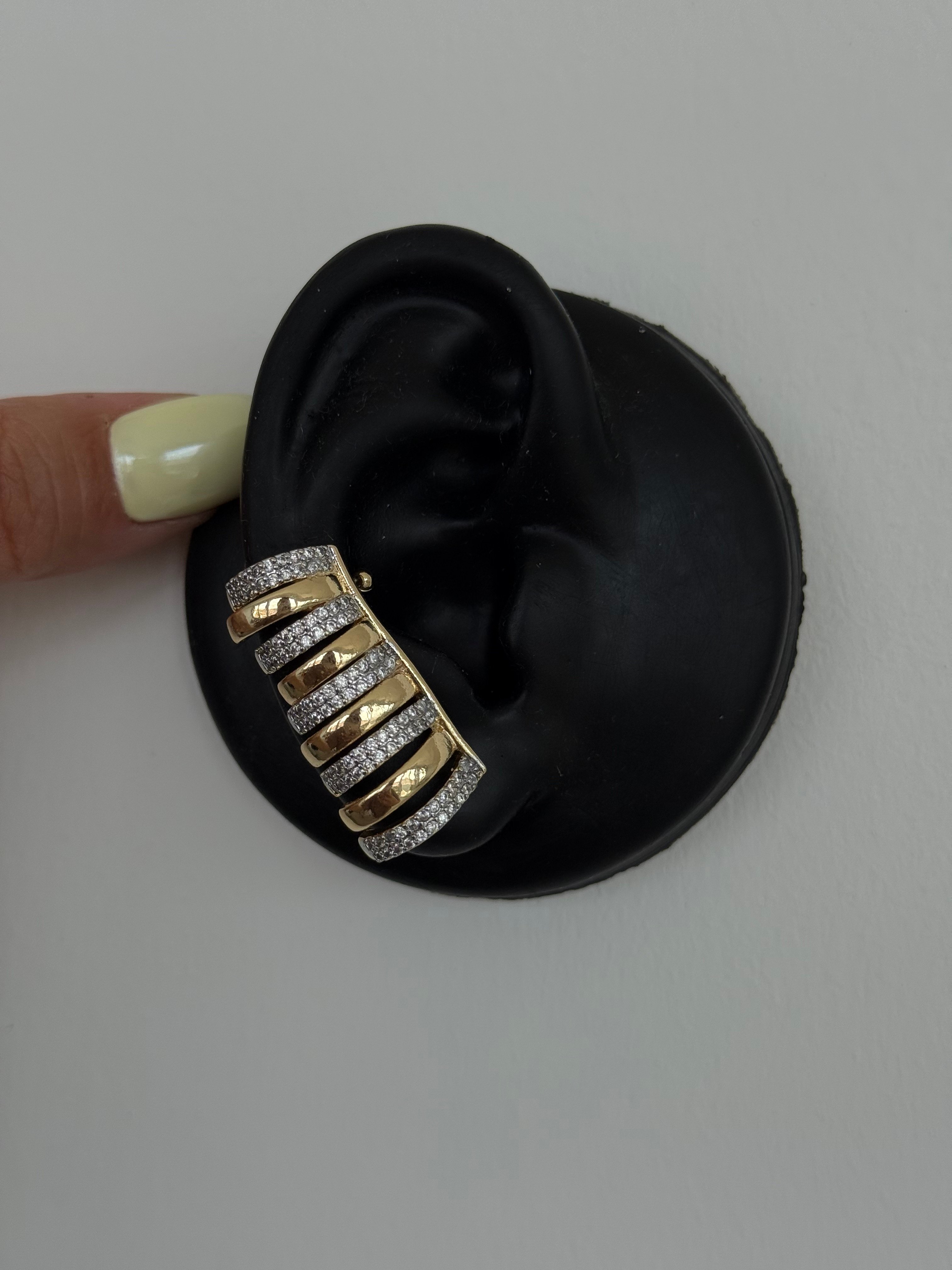 Çelik 5 Sırası Taşlı Earcuff