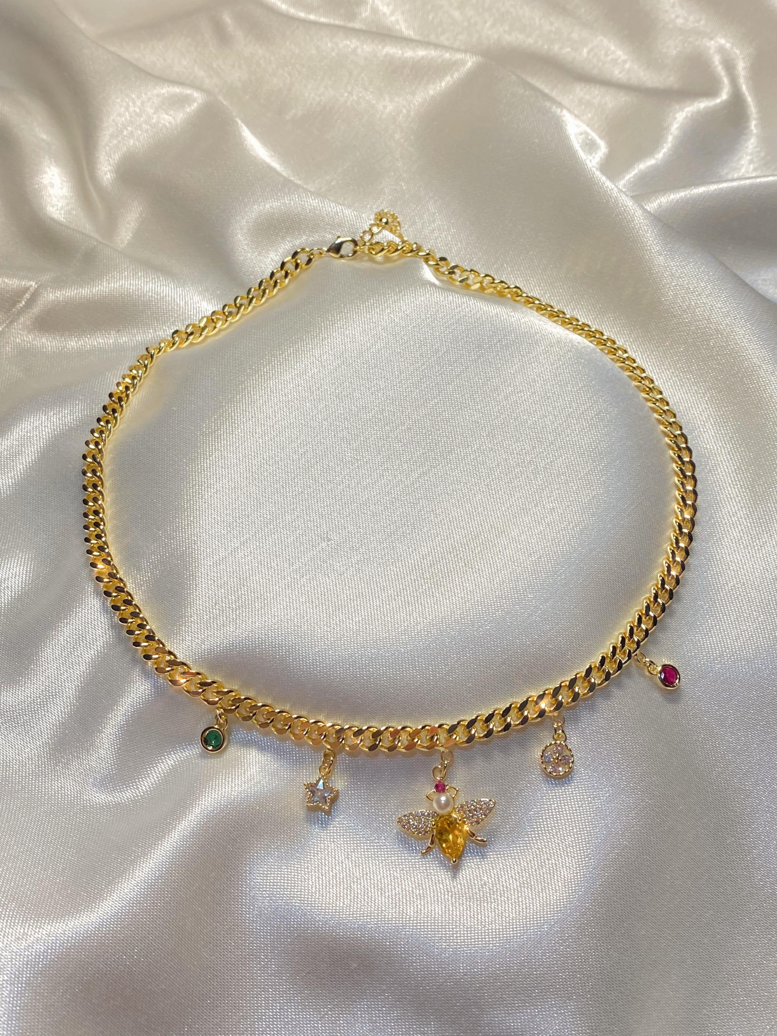 Çelik Gold Arı Detay Choker