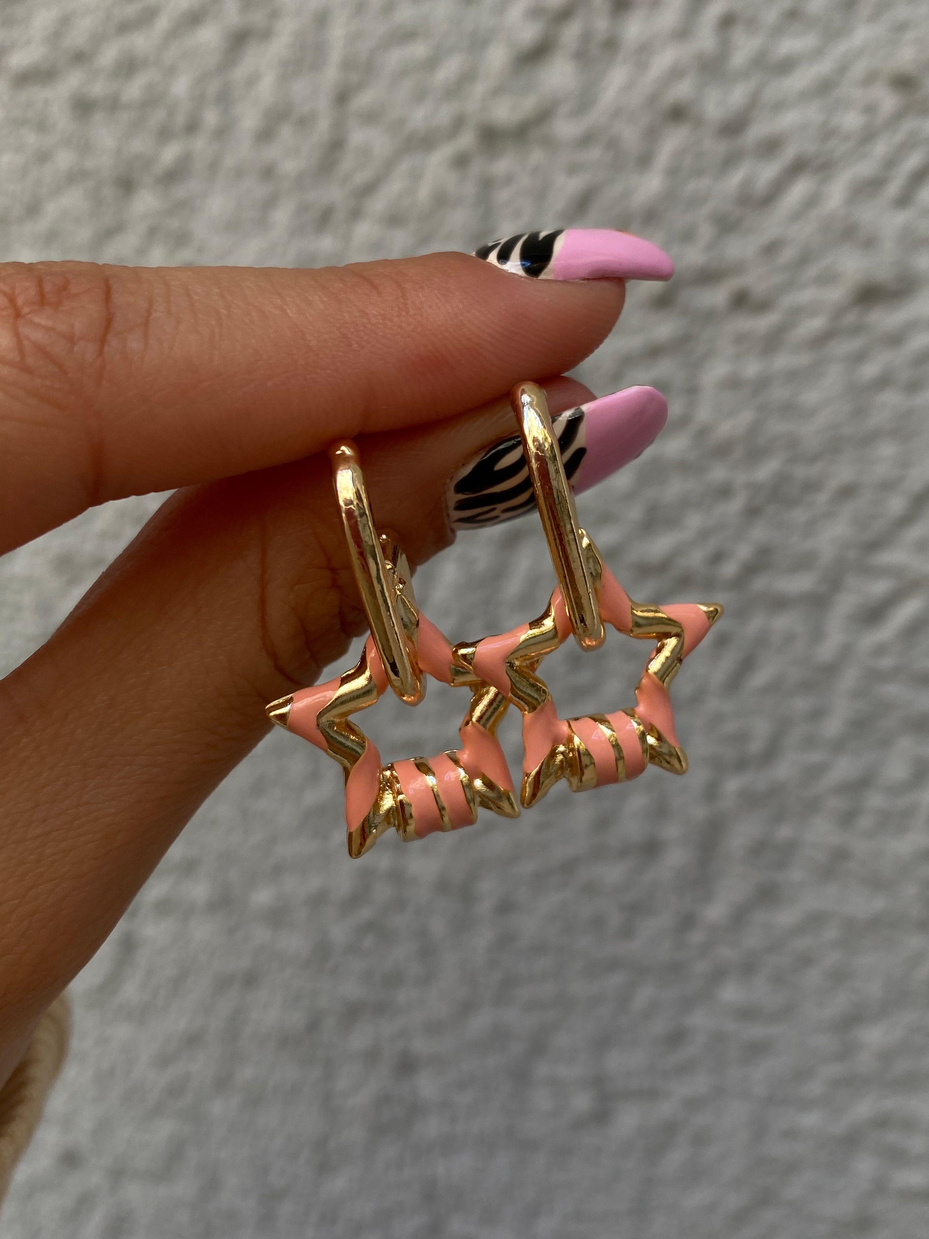 Pink Star Earrings