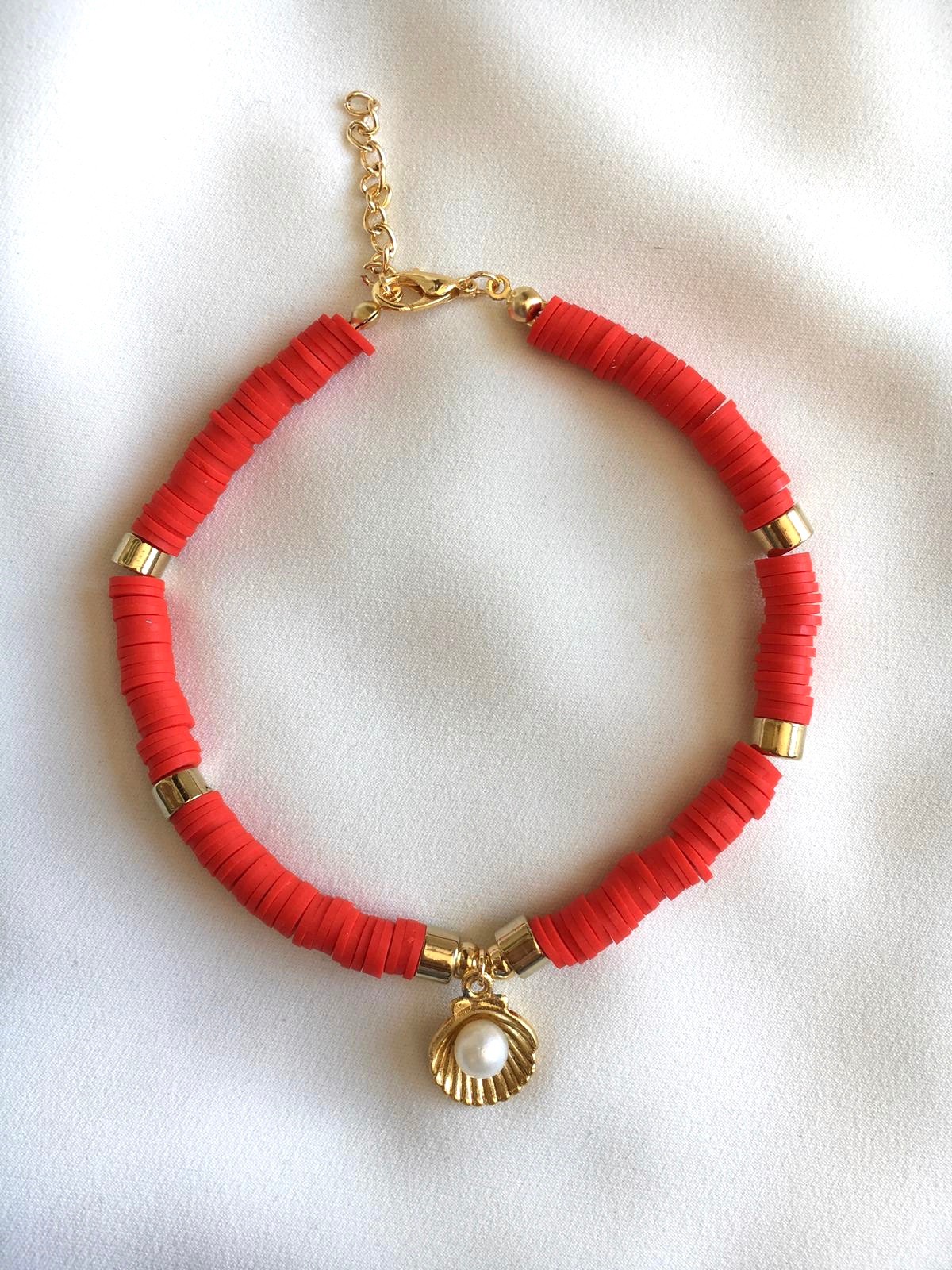 Red Fimo Anklet