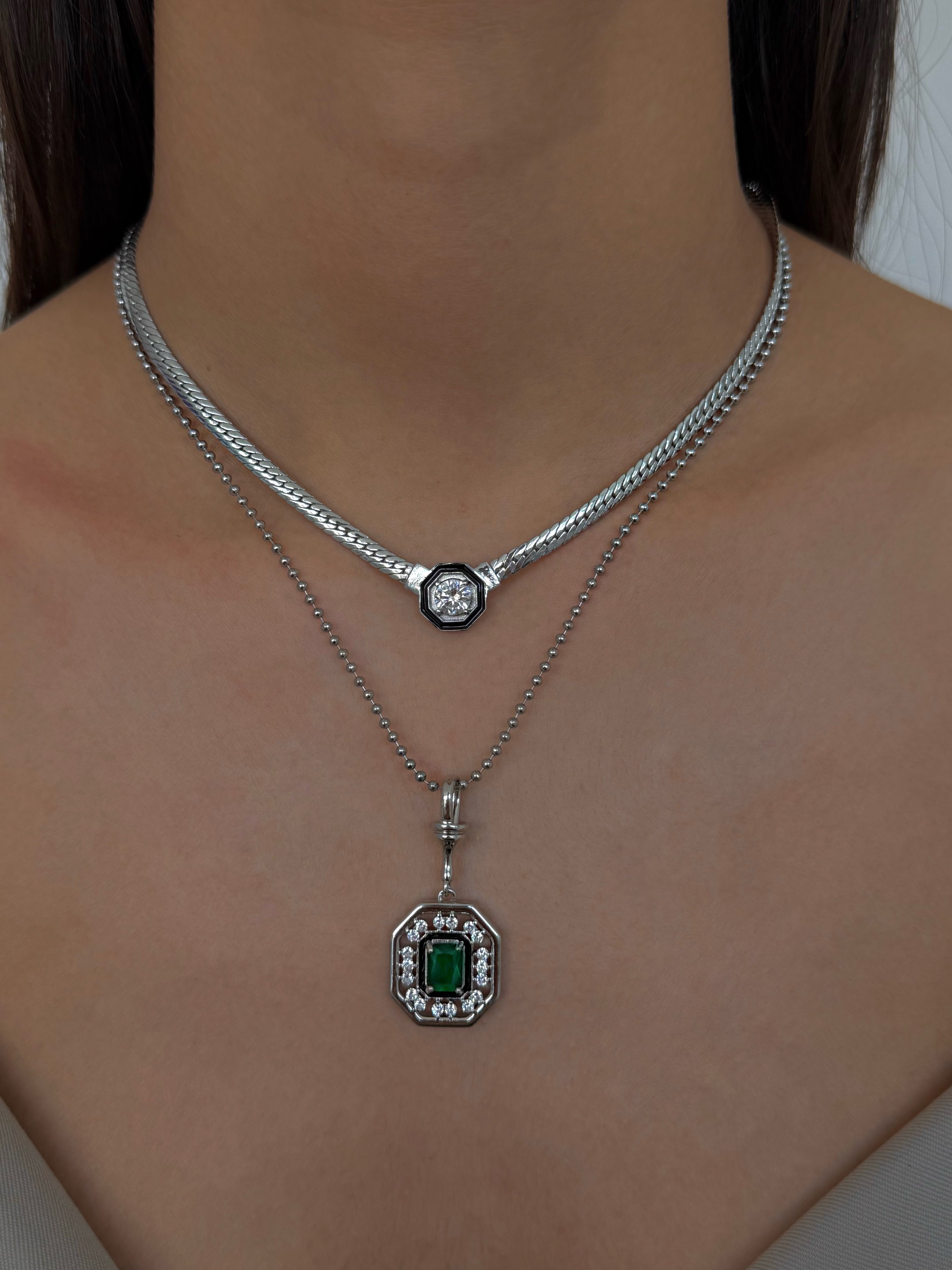 Silver Leyla Balıksırtı Kolye
