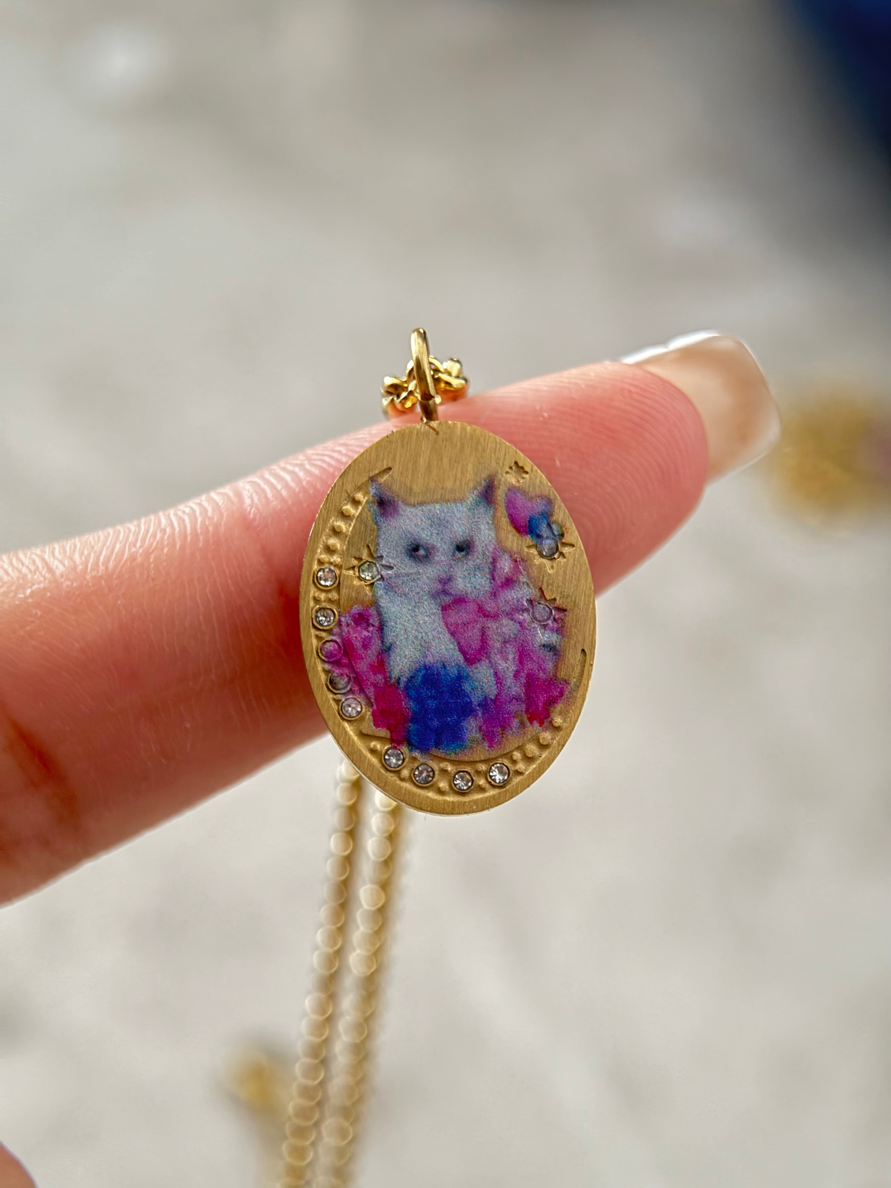 Çelik Kedi Detay Kolye