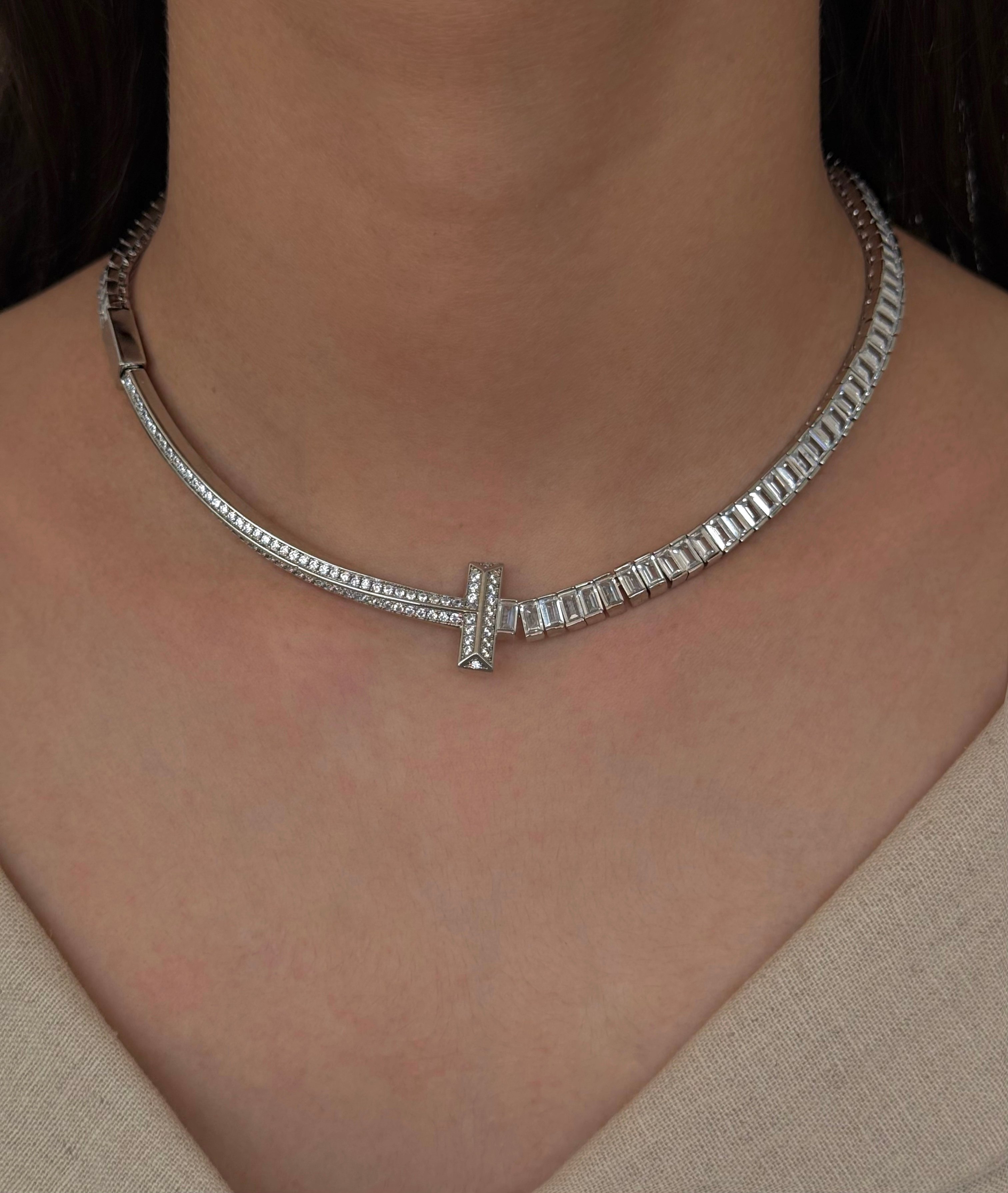 Vip Silver Baget Taşlı Kolye