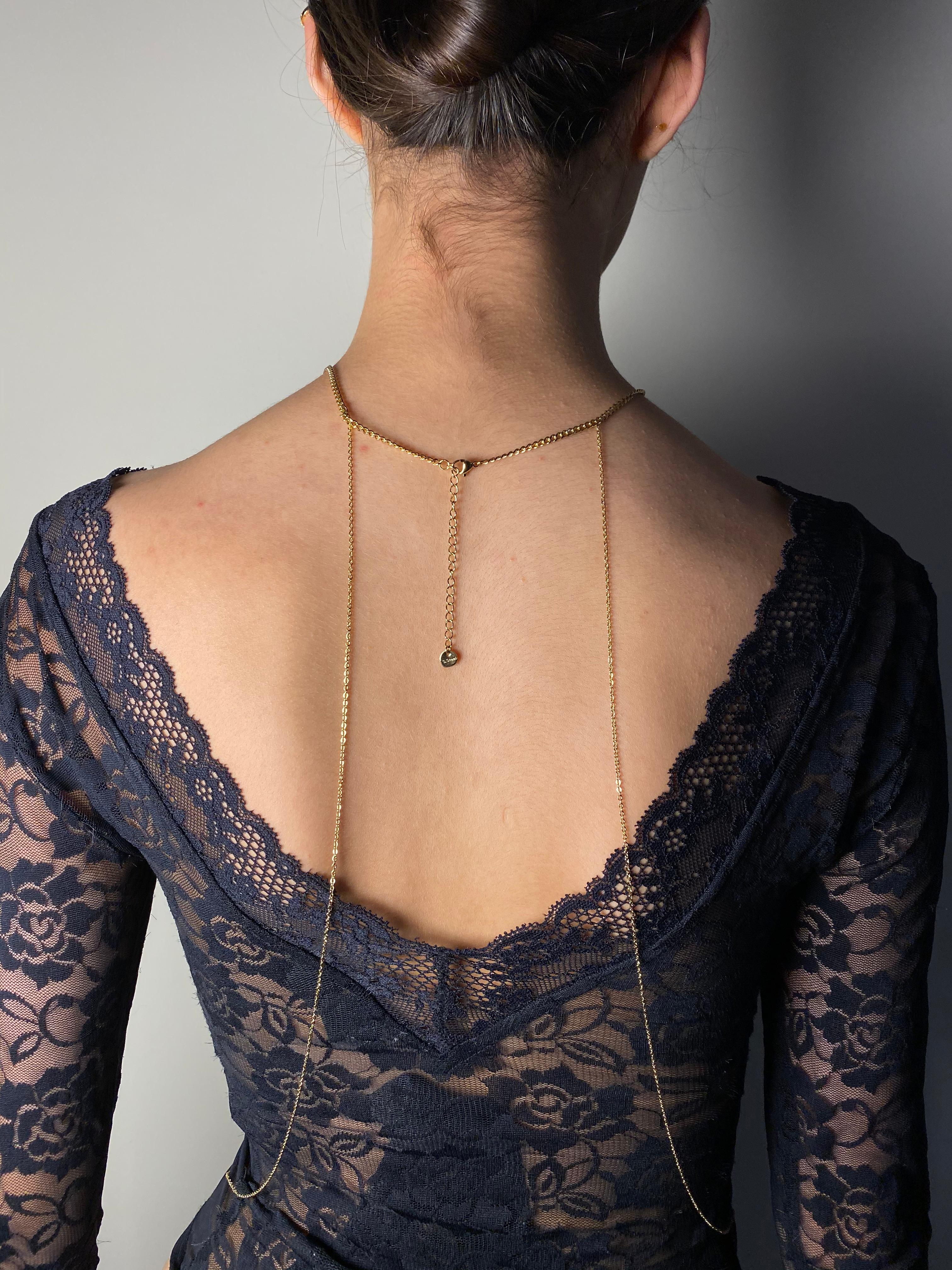 Steel Baguette Stone Body Chain