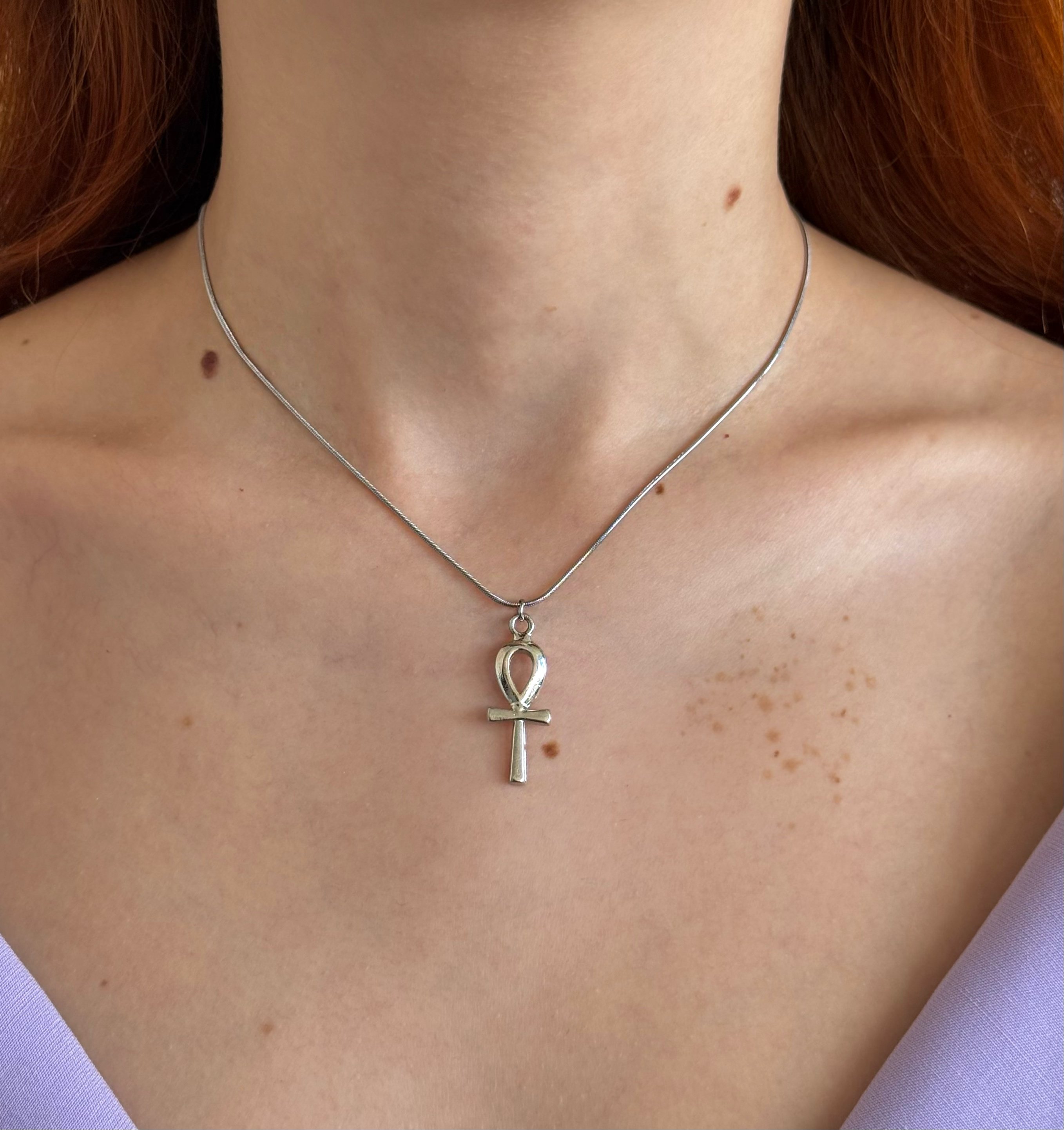 Çelik Silver Ankh Kolye