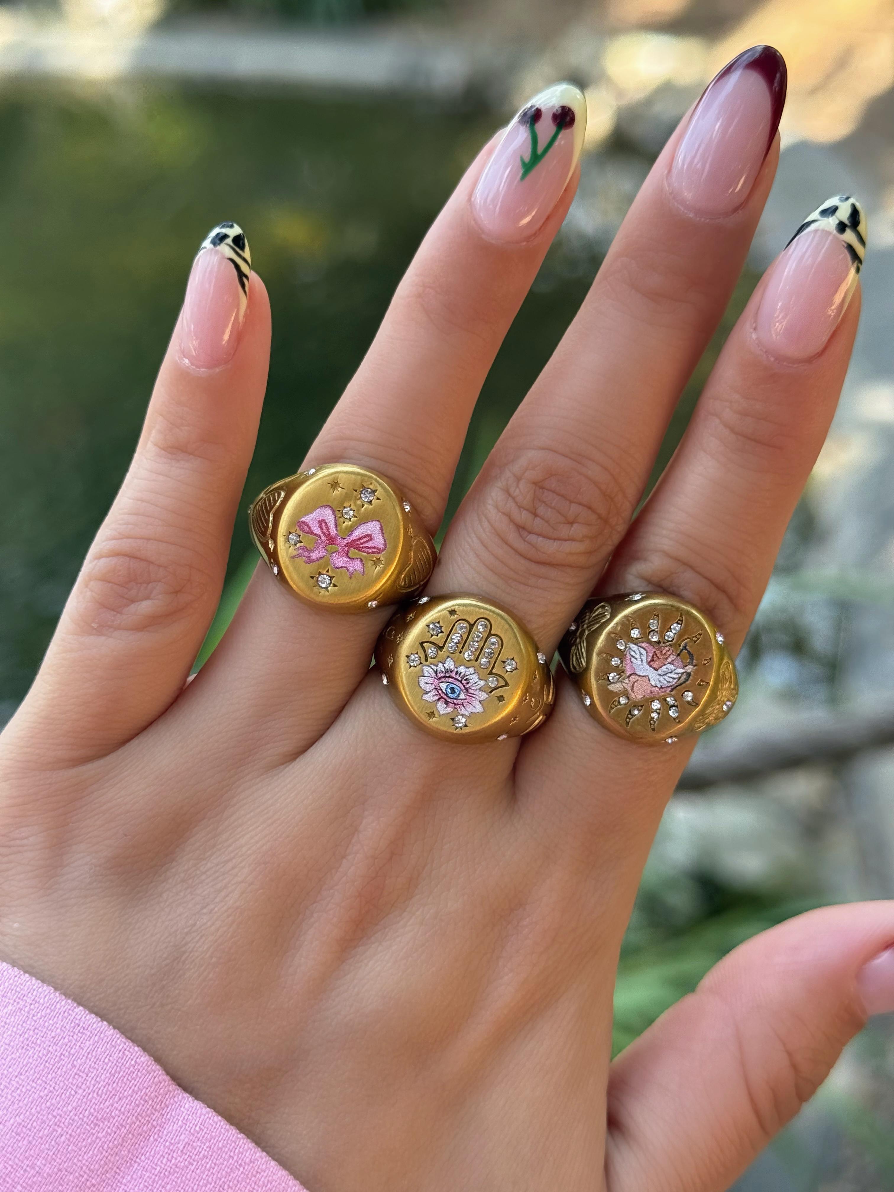Vintage Gold Fatma Eli Yüzük 