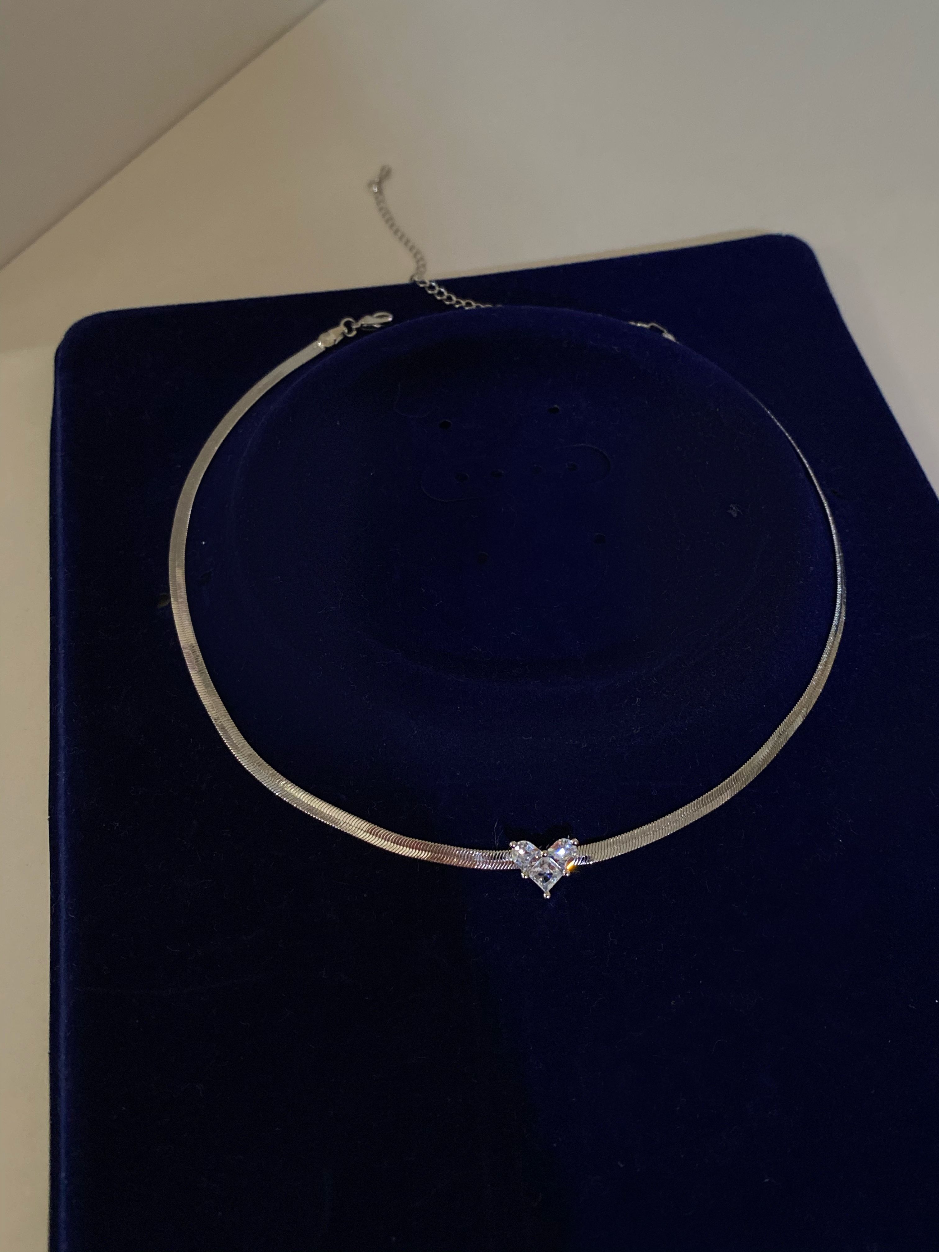 Silver Baget Taşlı İtalyan Zincir Choker