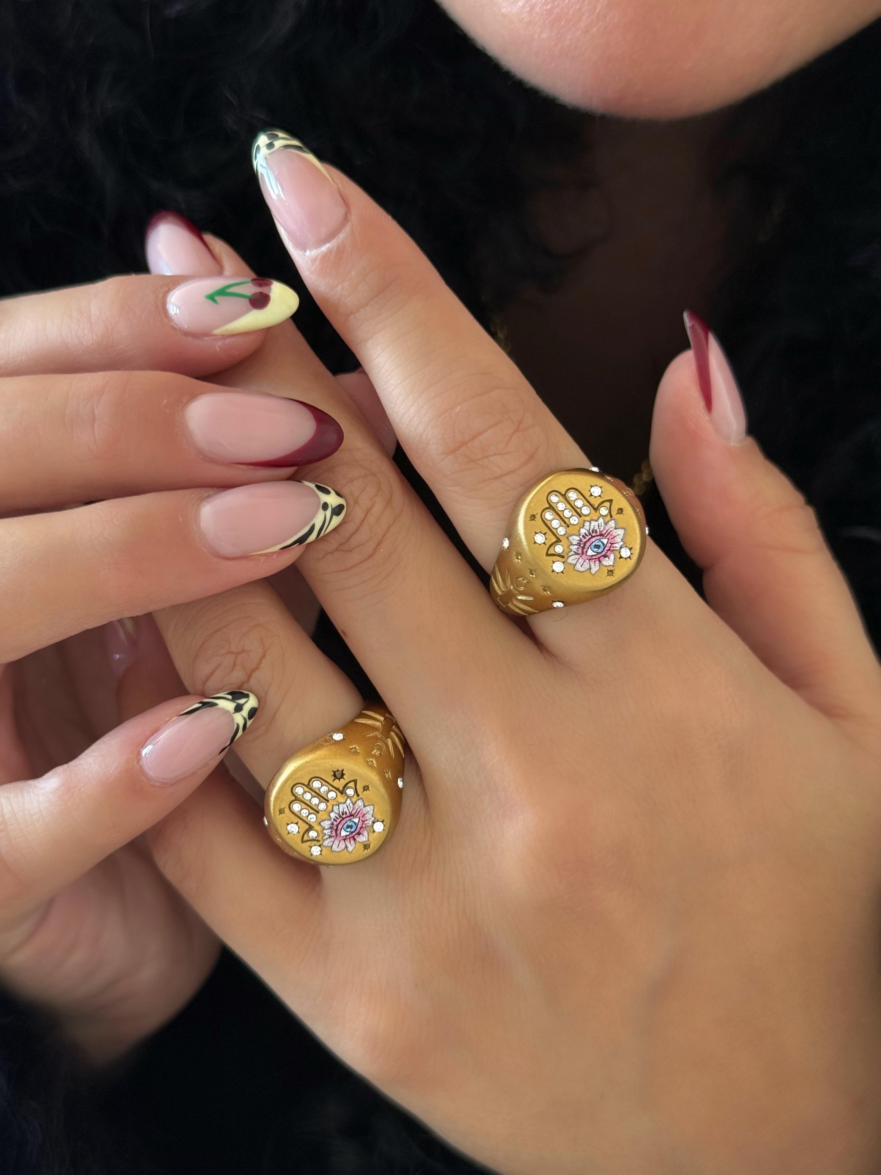 Vintage Gold Fatma Eli Yüzük 