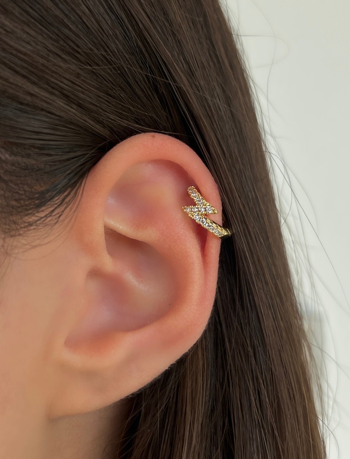 Cerrahi Çelik Gold Şimşek Detaylı Piercing