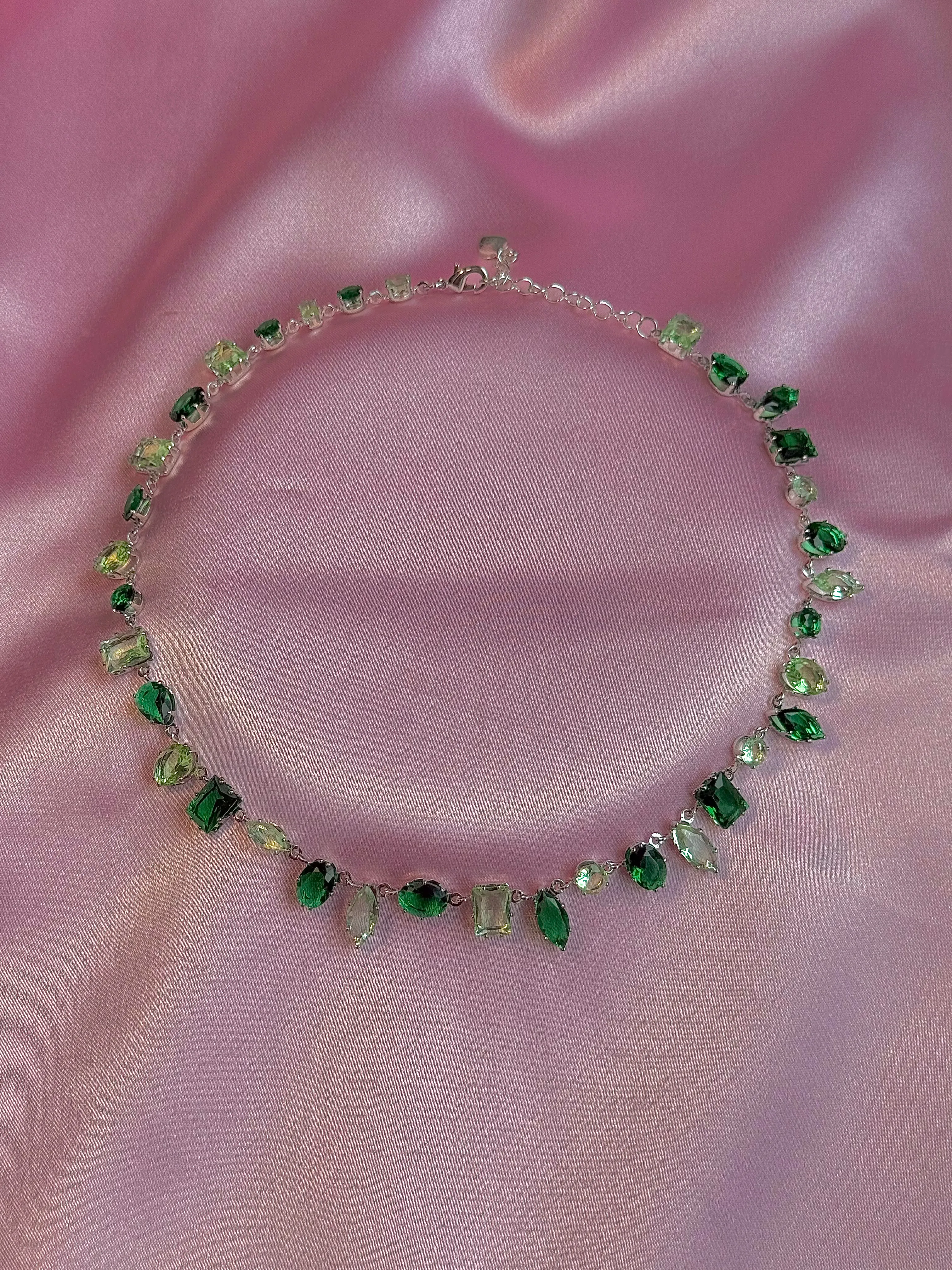 Vip Yeşil Krital Taşlı Choker