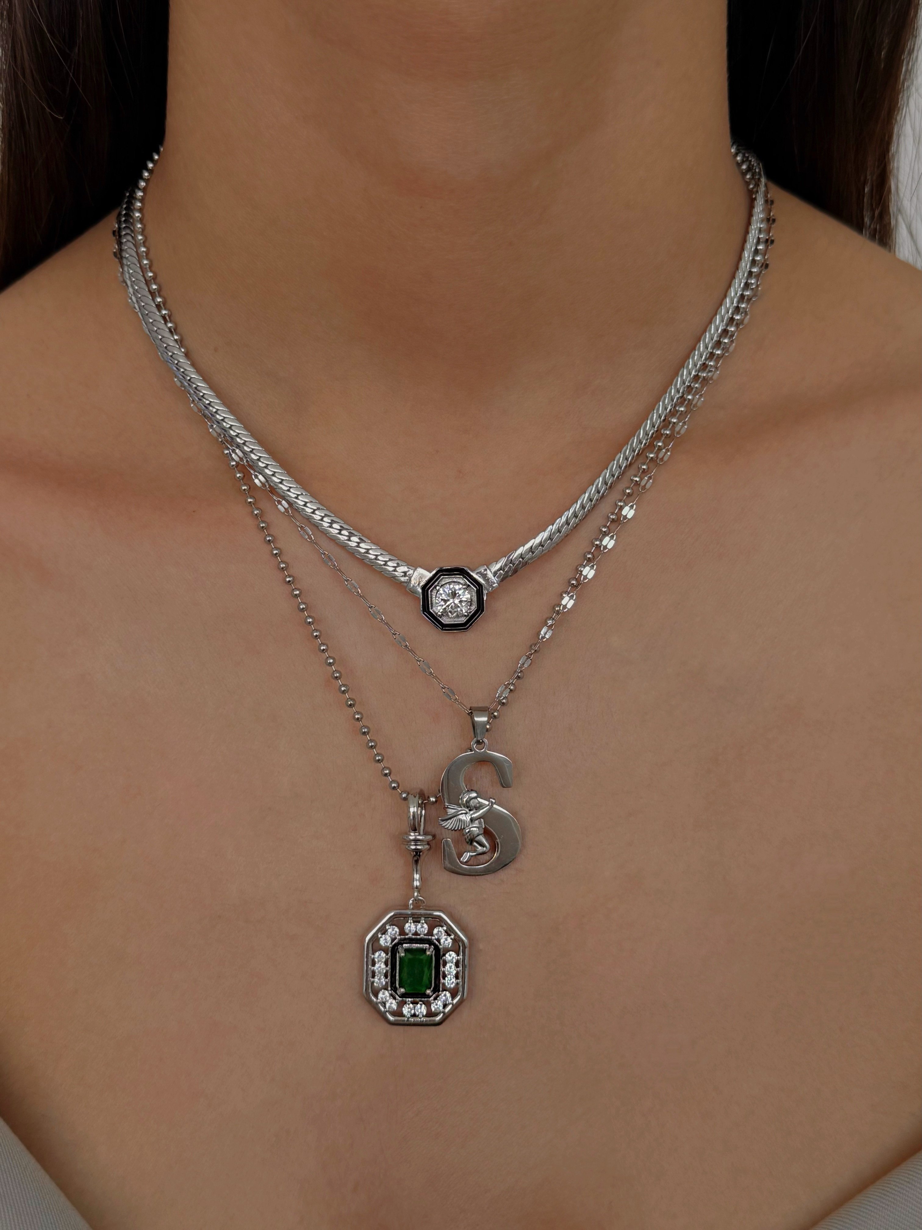 Silver Leyla Balıksırtı Kolye