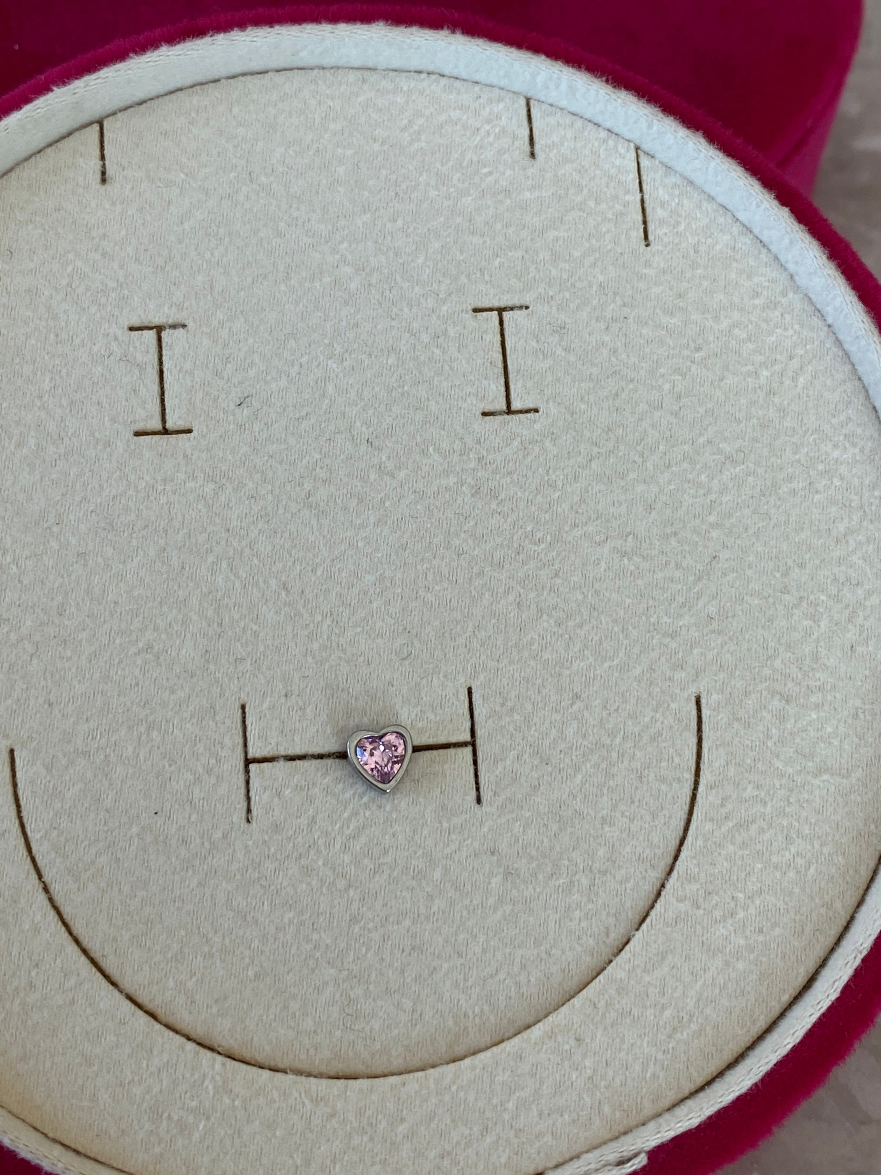 Cerrahi Çelik Silver Pembe Kalpli Piercing