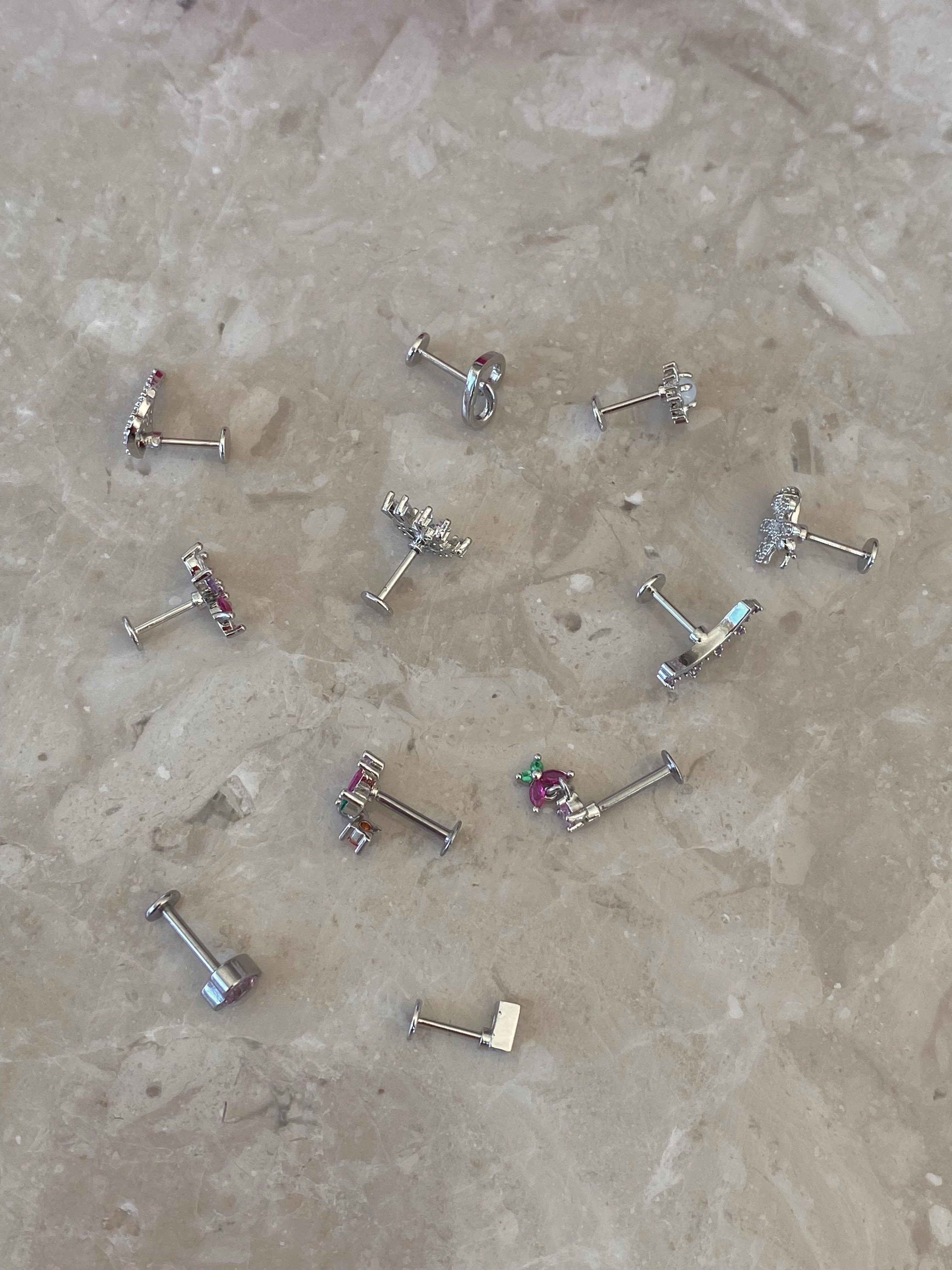 Cerrahi Çelik Silver Arı Detaylı Piercing