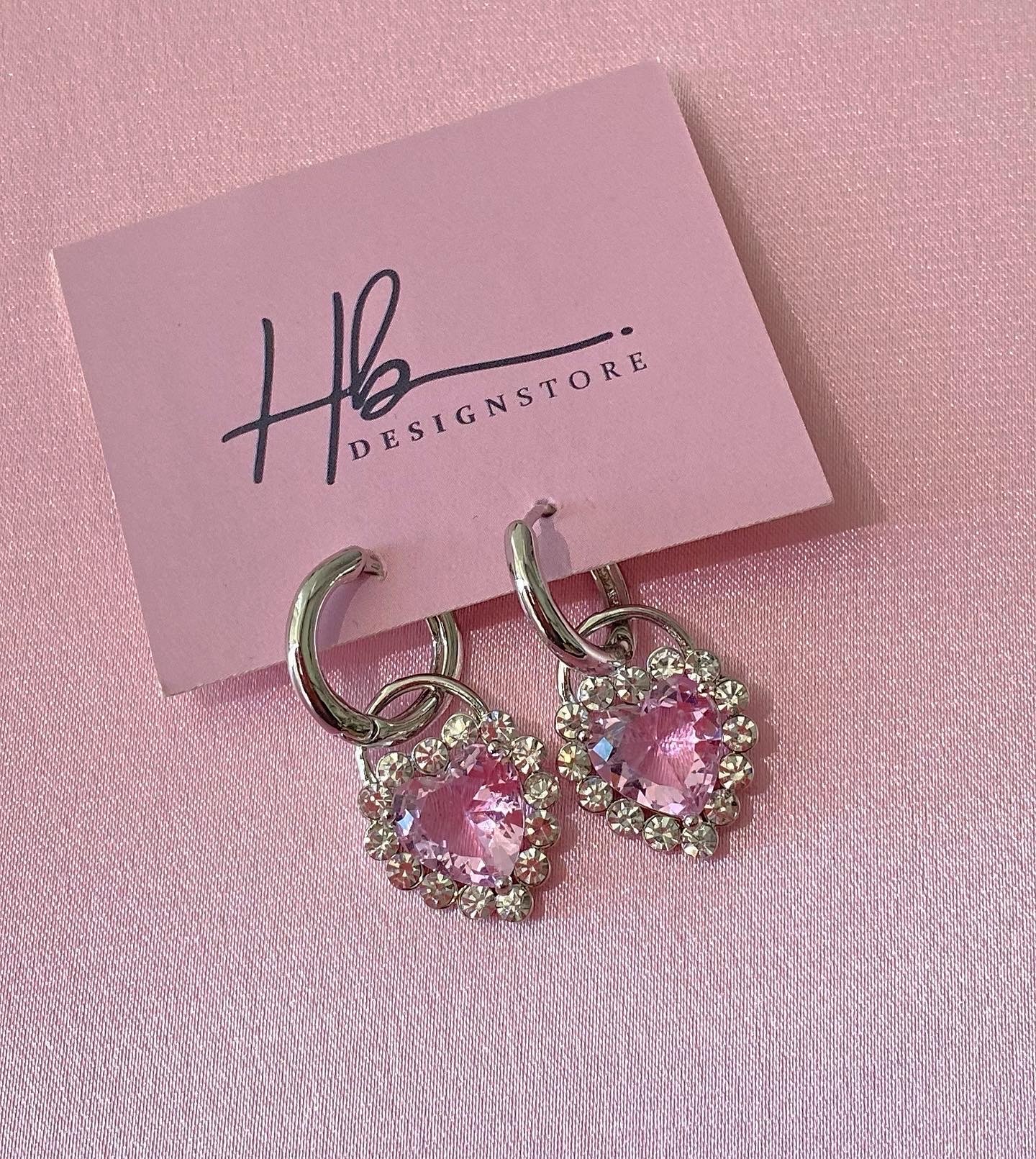 İthal Swarovski Kalpli Küpe
