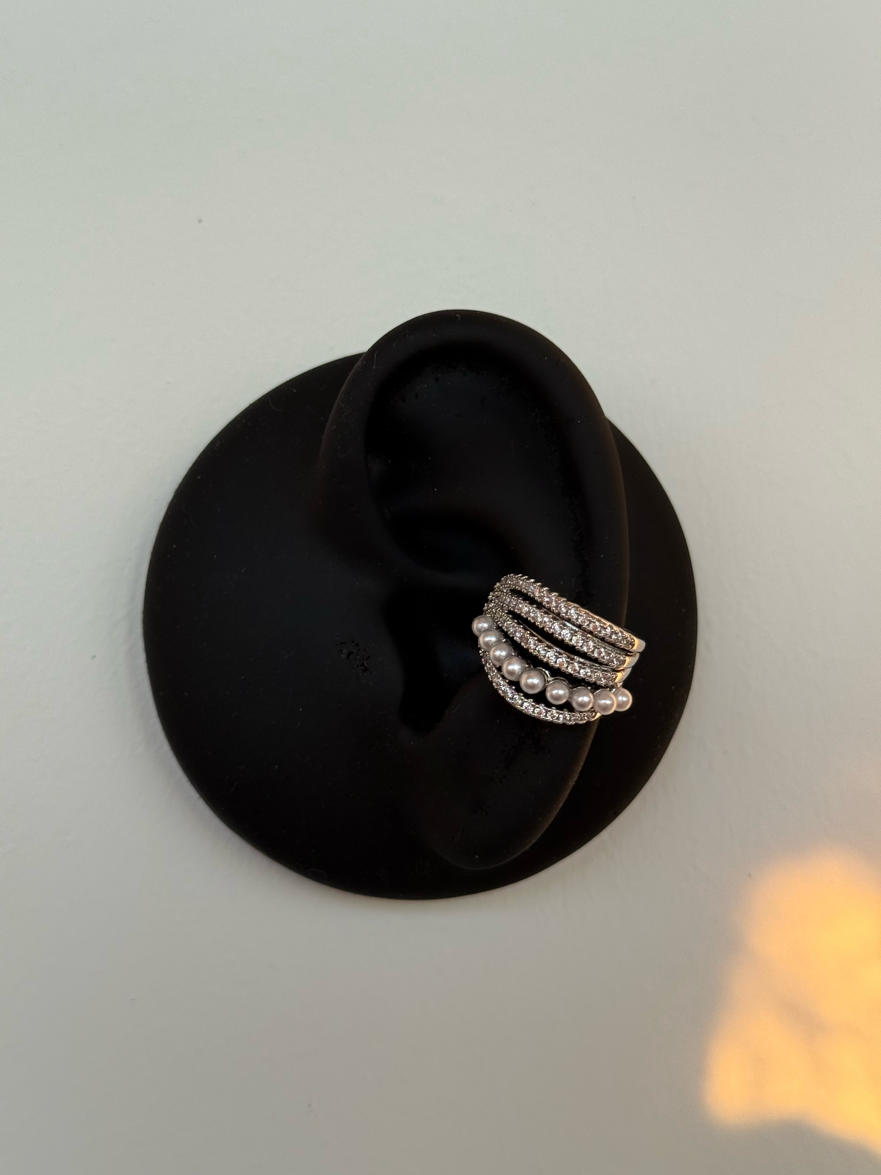 Silver İncili Earcuff