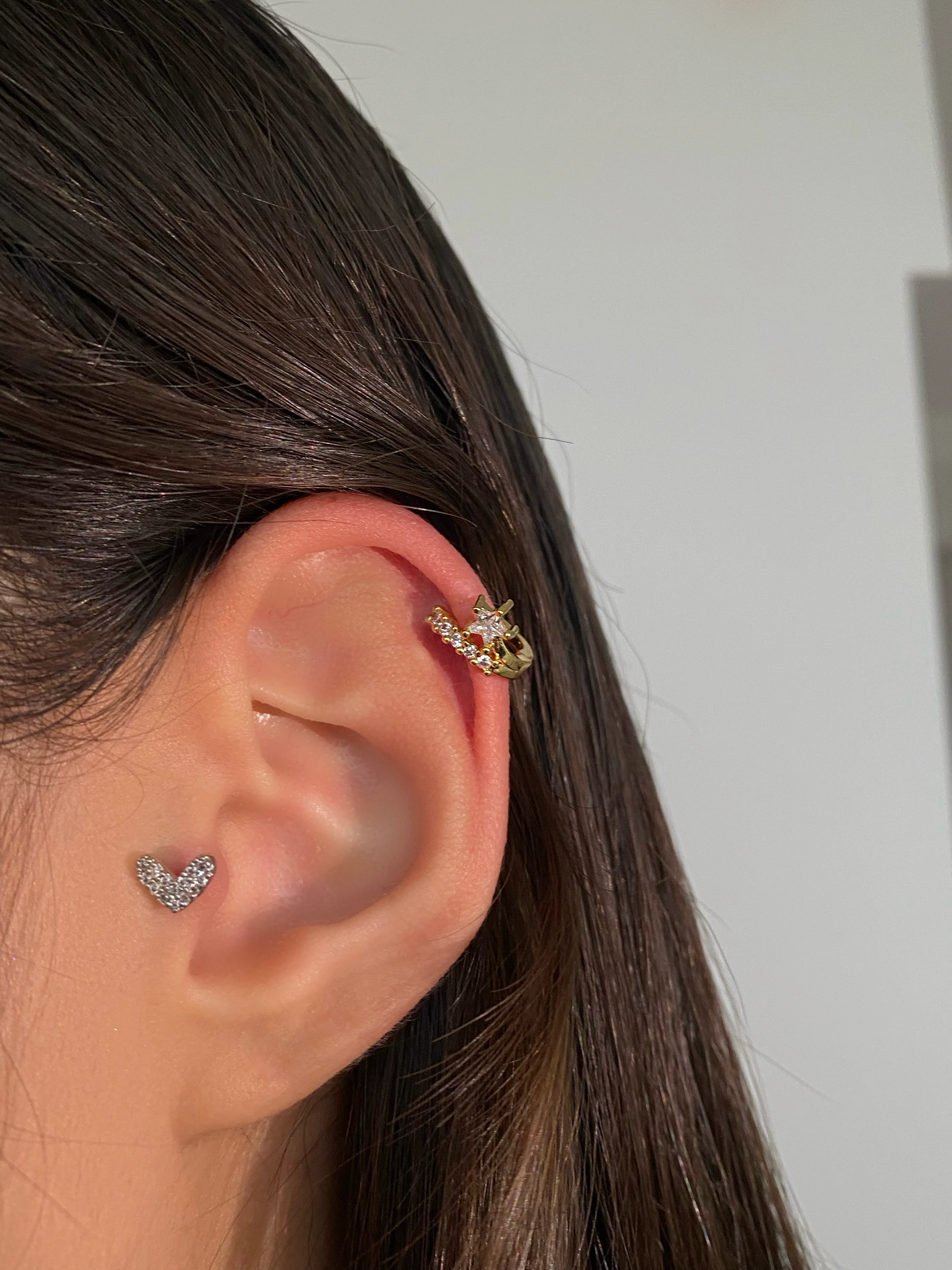 Cerrahi Çelik Gold Yıldız Detaylı Halka Piercing