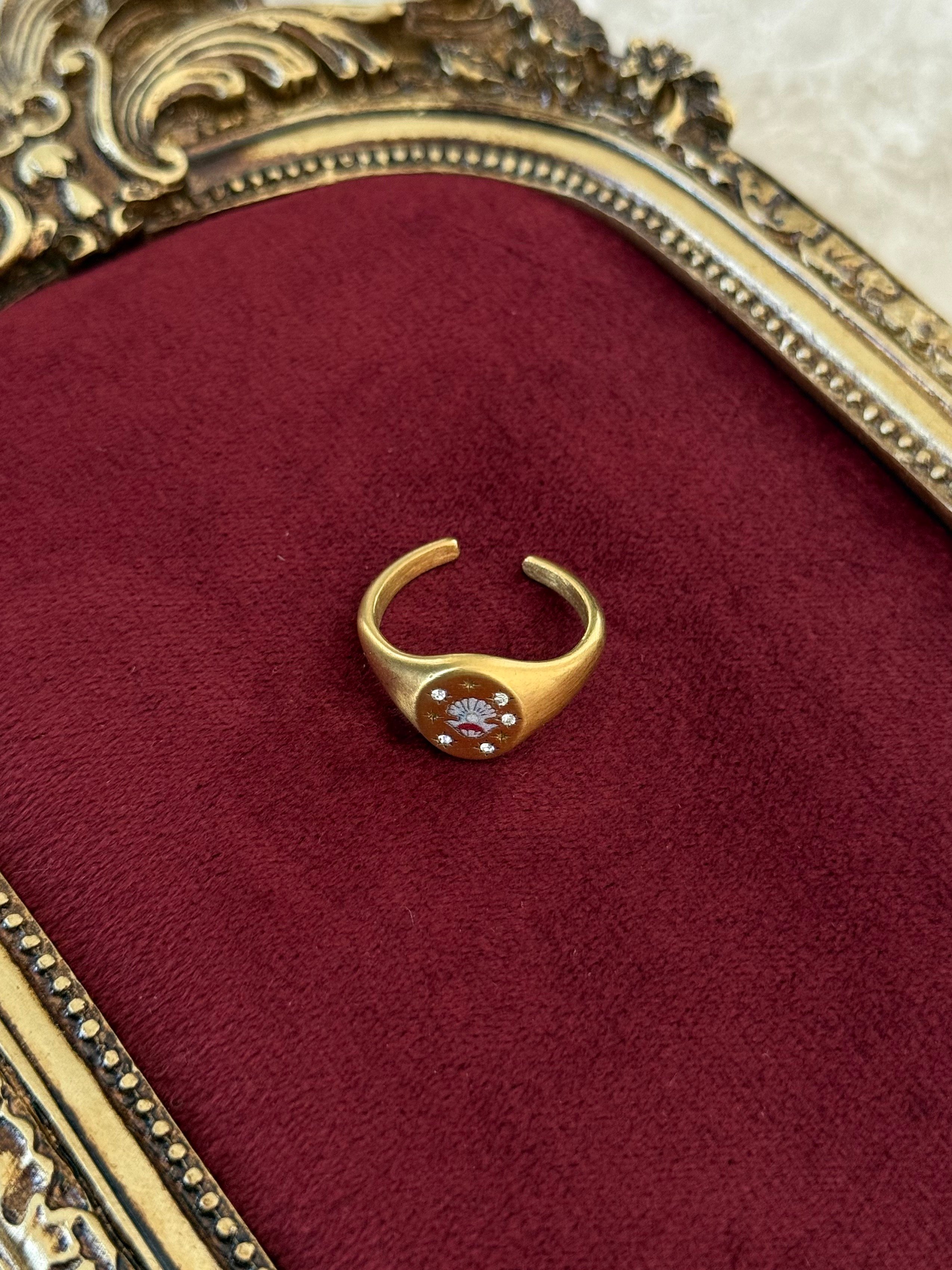 Vintage Gold İstiridye Yüzük