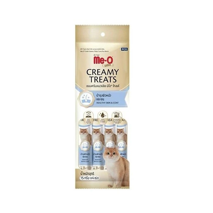 Me-O Gold Creamy Treats Ton Balıklı Ve Biotinli Ek Besin ve Kedi Ödülü 60 Gr ( 4 x 15 Gr )