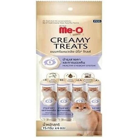 Me-O Gold Creamy Treats Ton Balıklı Ve Taurinli Ek Besin ve Kedi Ödülü 60 Gr ( 4 x 15 Gr )