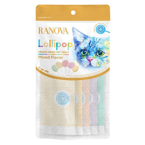 Ranova Kediler için Karışık Lezzetli Lolipop Ödül 5x1.4 Gr