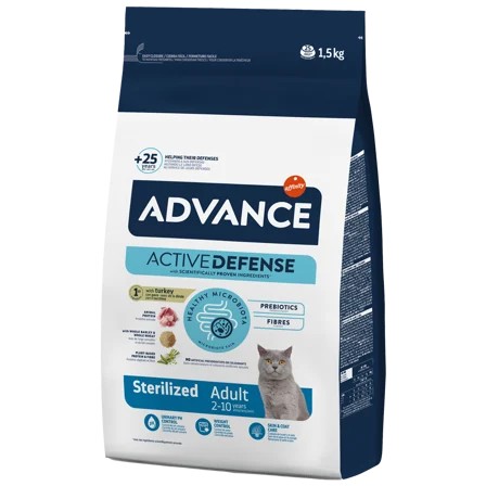 Advance Sterilised Hindili Kısırlaştırılmış Yetişkin Kedi Maması 1,5kg