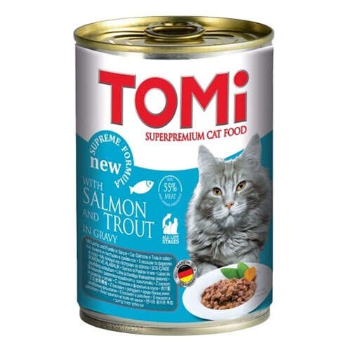 TOMİ KEDİ SOMONLU ALABALIKLI YAŞ MAMA 400 GR