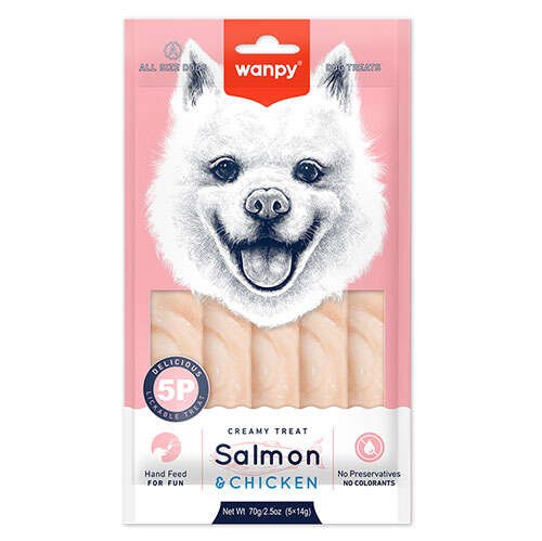 WANPY SOMONLU VE TAVUKLU KREMA KÖPEK 5'Lİ