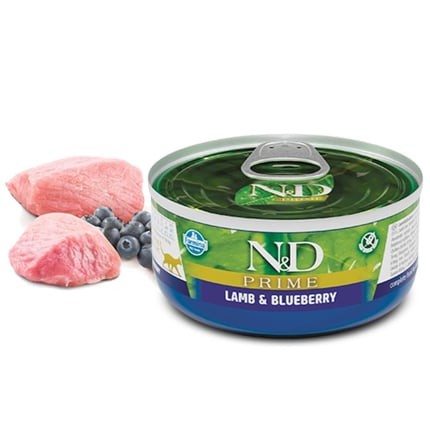 N&D Kuzu Etli Yaban Mersinli Yetişkin Kedi Konservesi 70g
