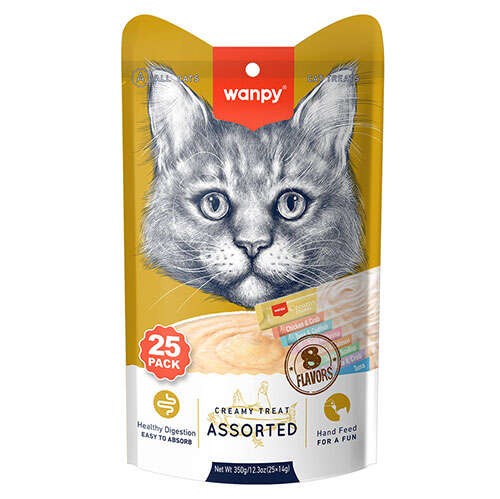 WANPY KARIŞIK 8 LEZZETLİ KREMA KEDİ ÖDÜLÜ