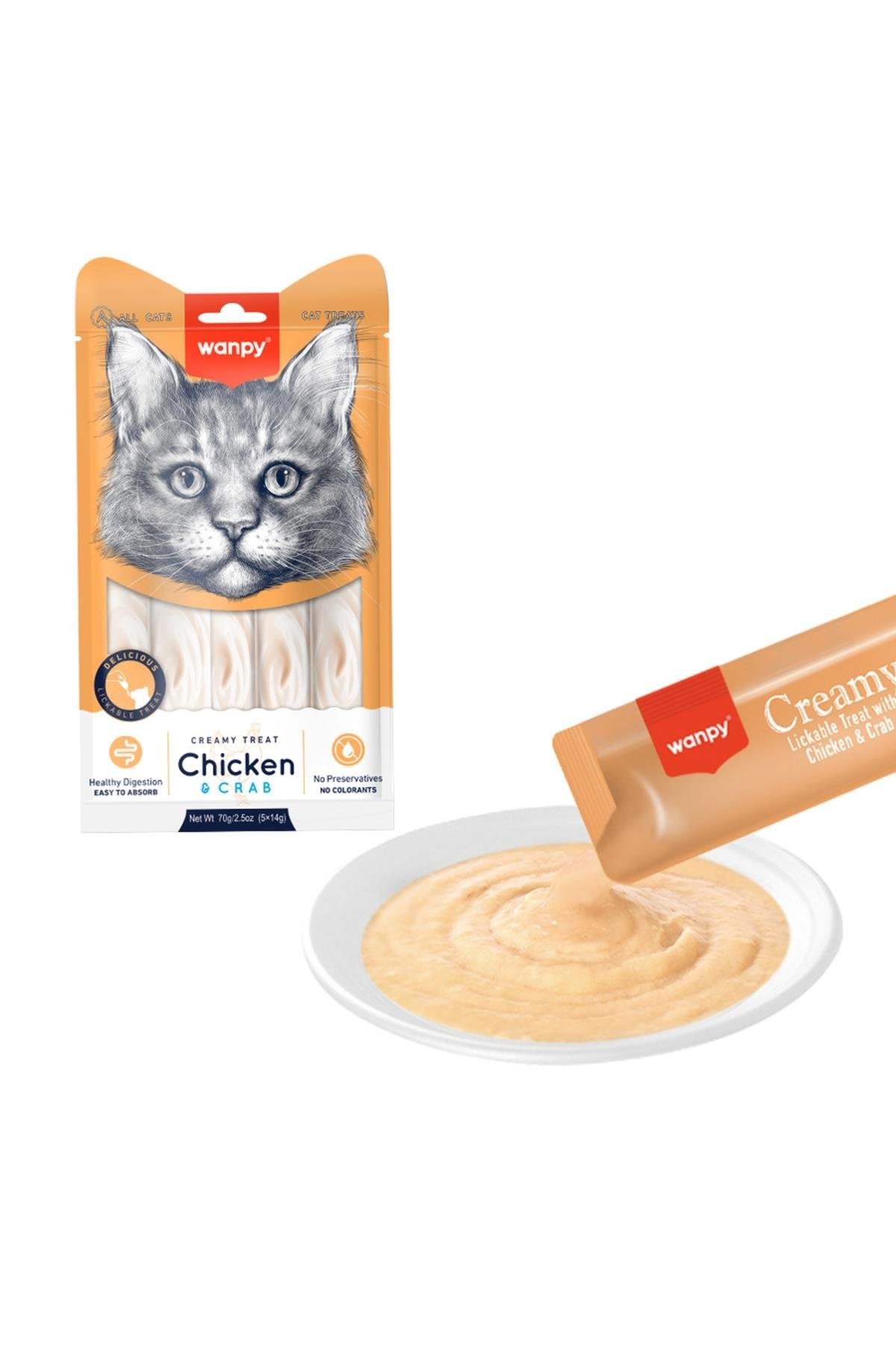 Wanpy Tavuk Yengeç Likit Kedi Ödülü 5x14 gr