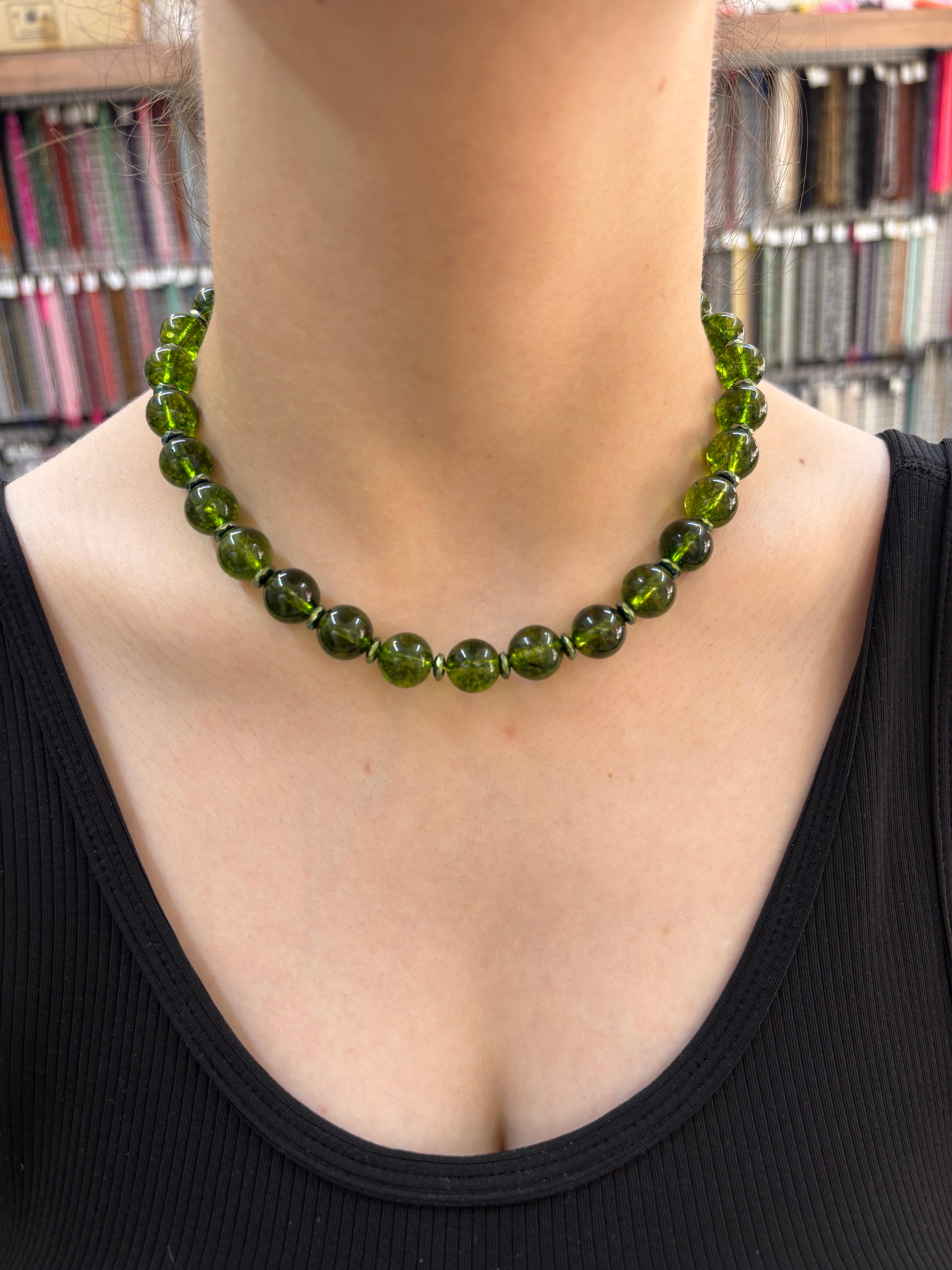 12 mm Zebercet (Peridot) Kolye 