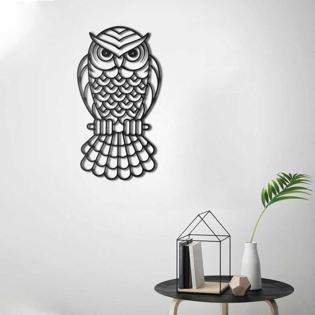 BAYKUŞ (OWL) METAL DEKORATİF TABLO