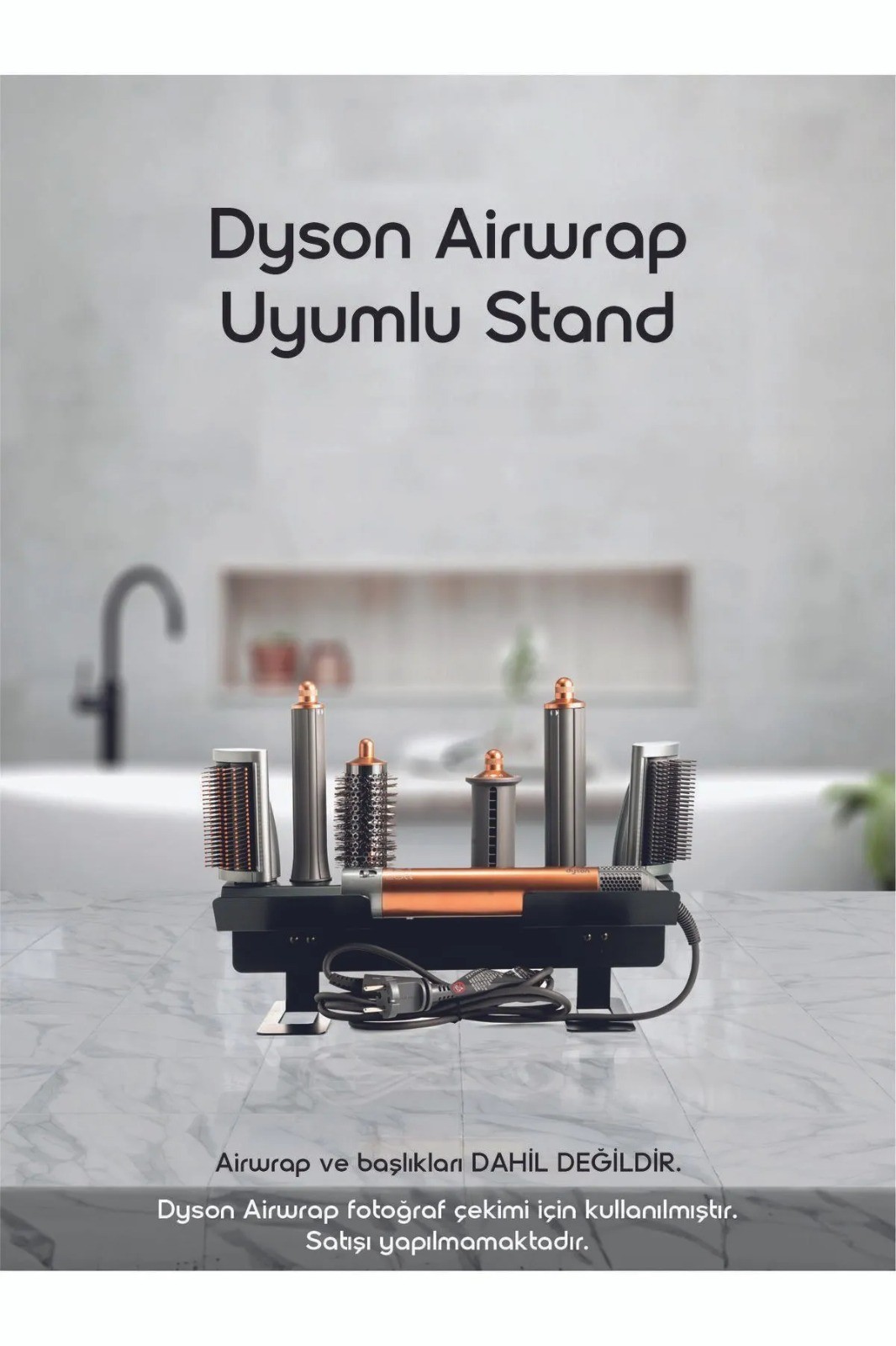  Dyson Airwrap Cihaz Aksesuar Standı Antrasit Airwrap Düzleştirici Şekillendirici Stand Dyson Uyumlu Stand