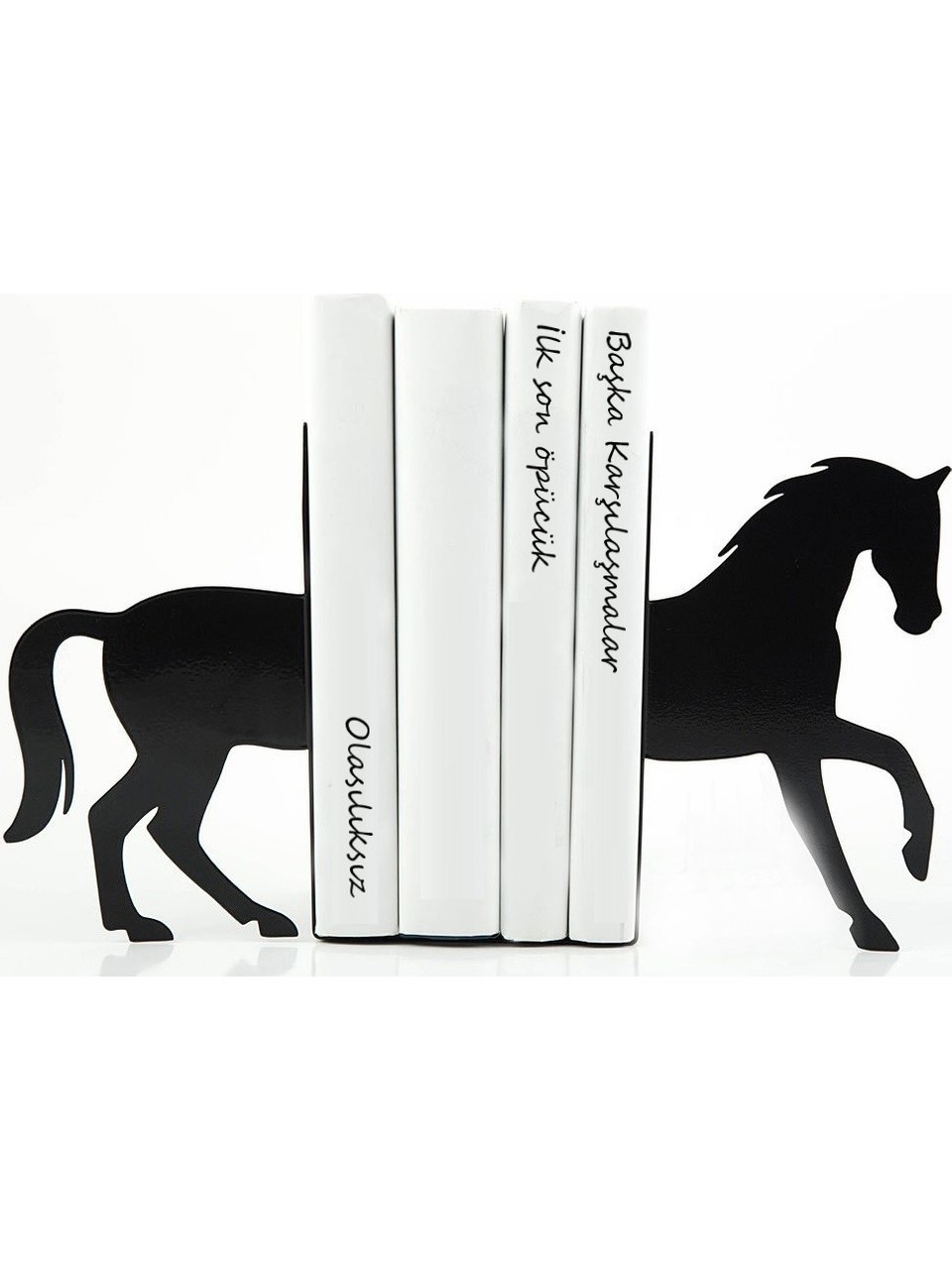 At Figürlü Dekoratif Metal Kitap Tutucu, Kitap Desteği
