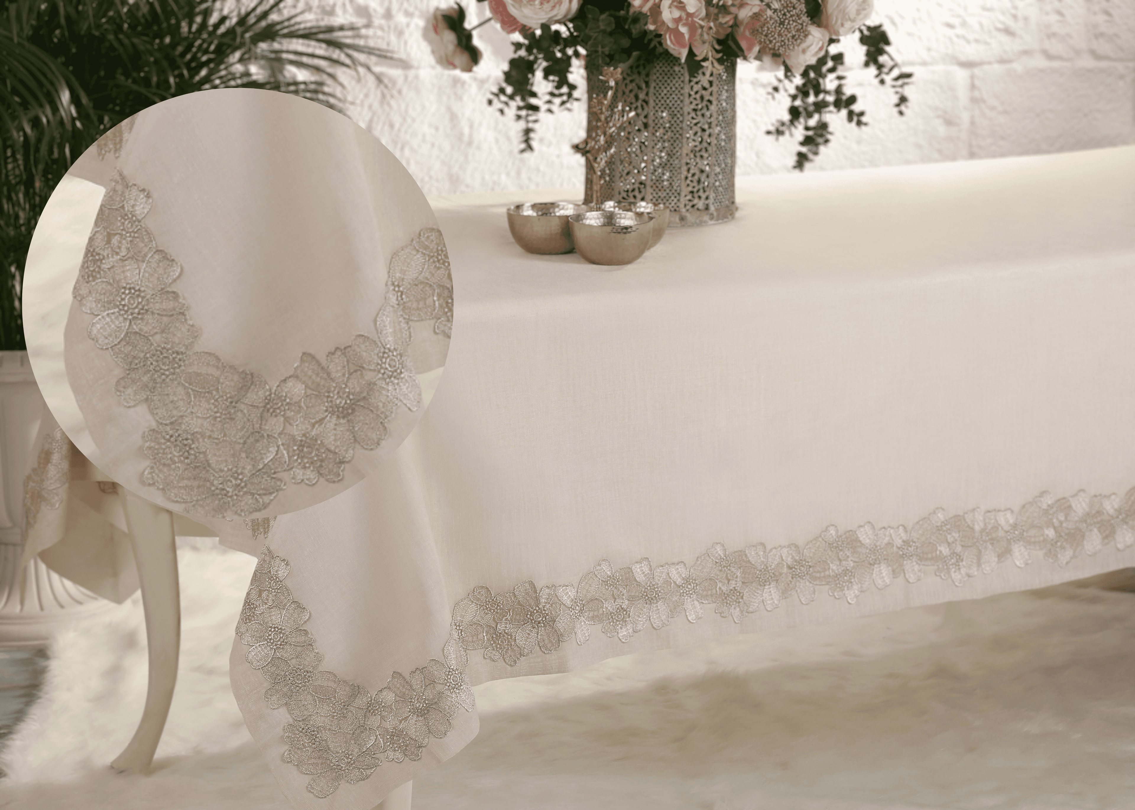 Florance Model French Lace Tablecloth