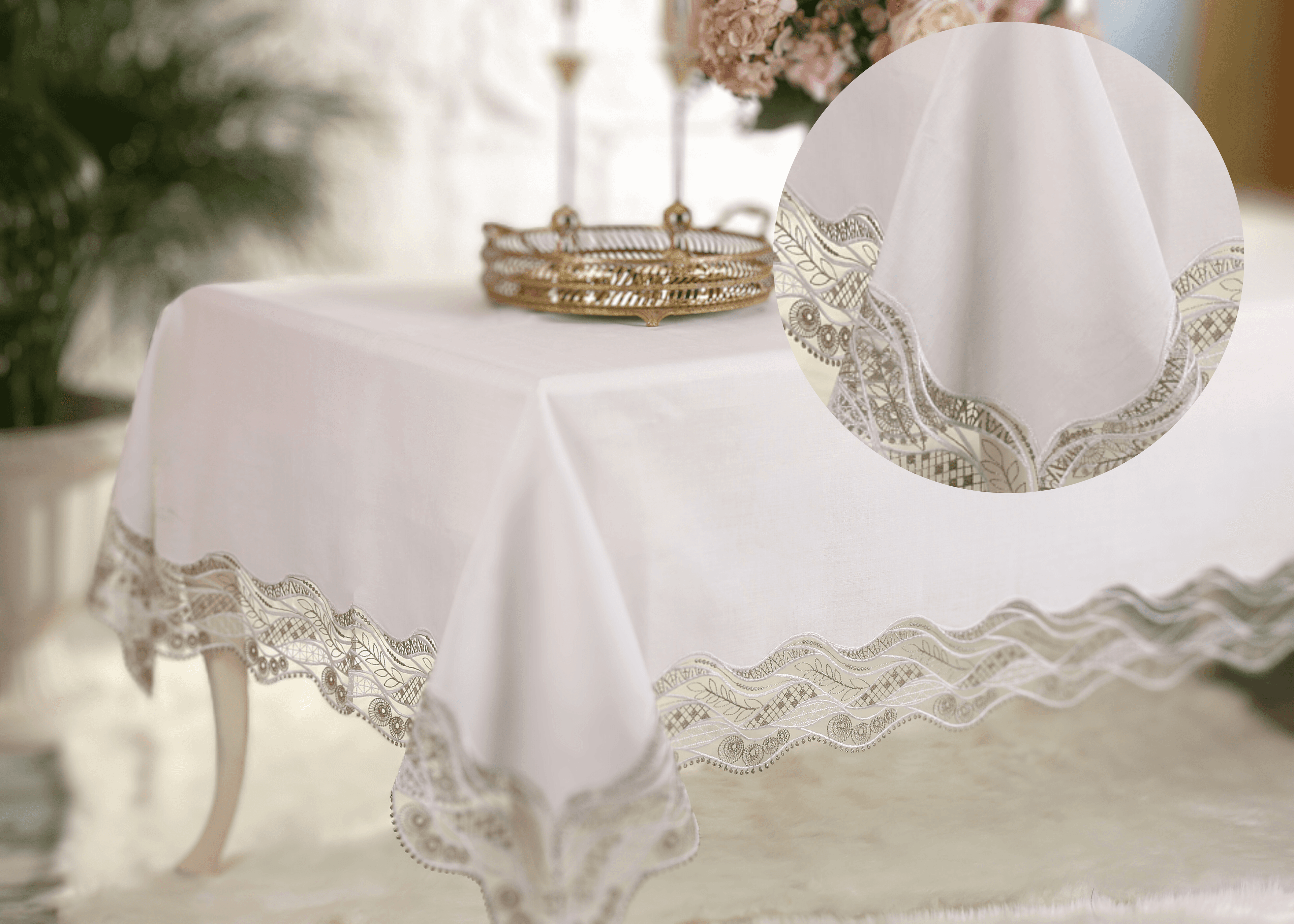 Parma Model French Lace Tablecloth